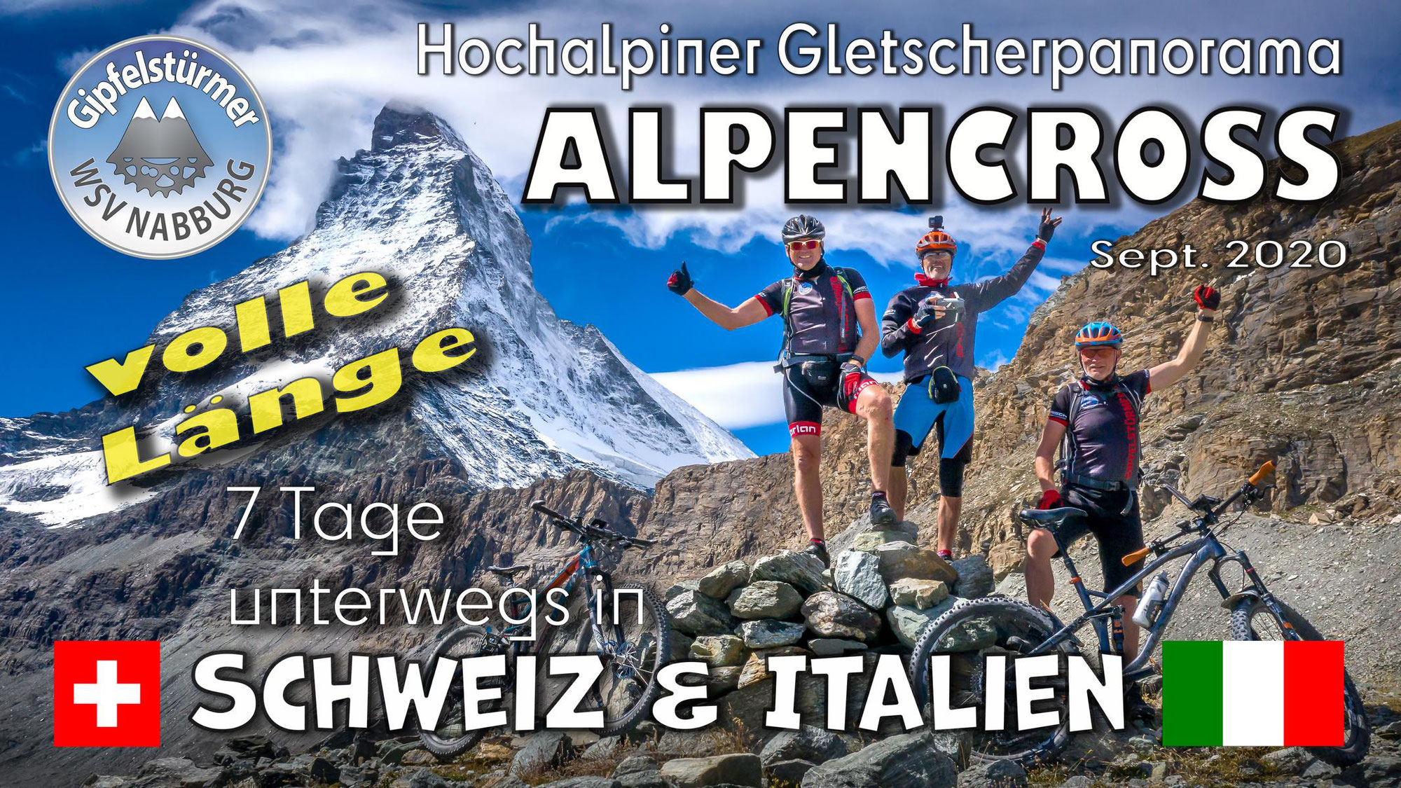 Hochalpiner Gletscherpanorma Alpencross in der Schweiz und Italien - VOLLE LÄNGE -> MOVIE