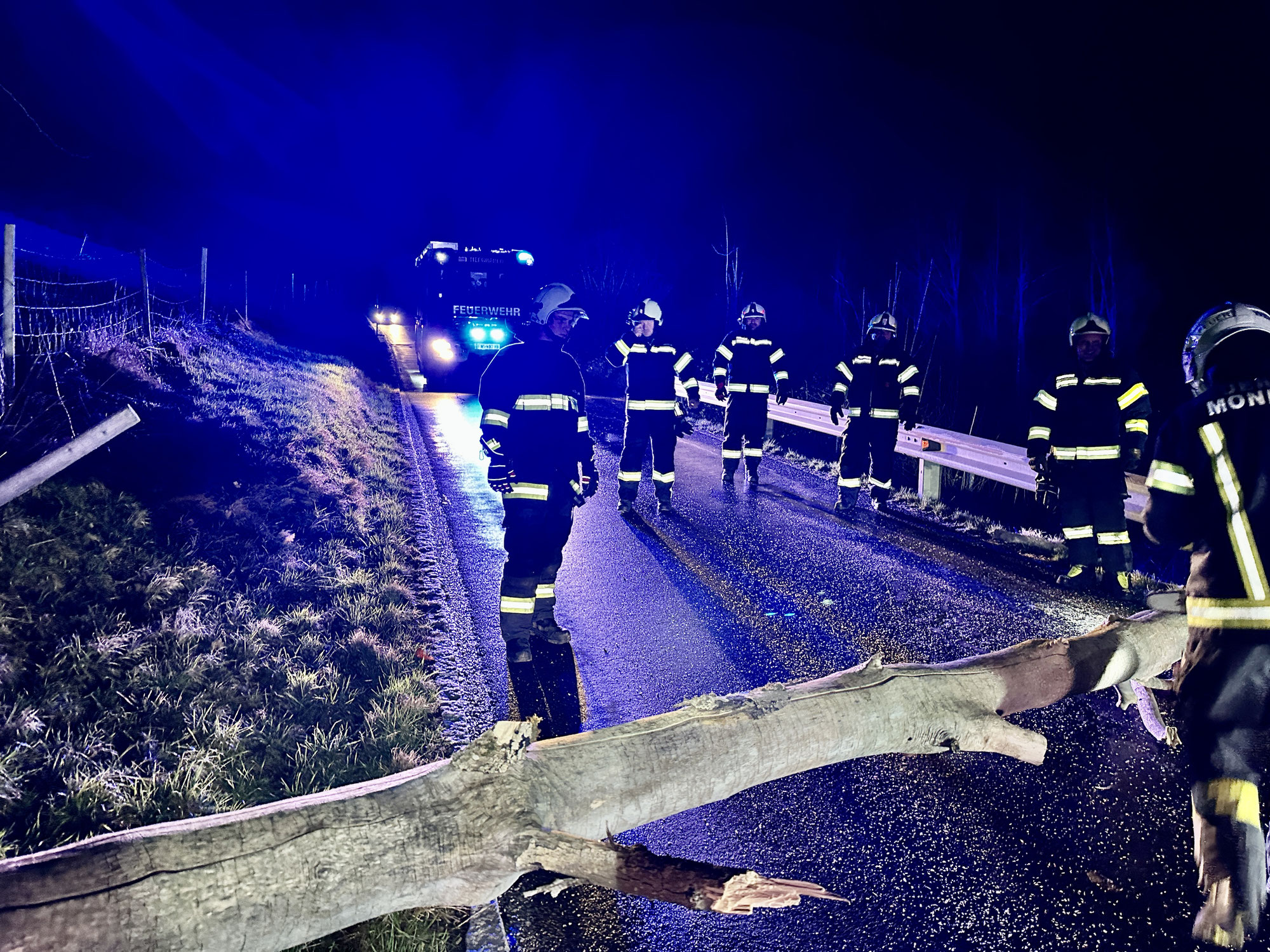 Baum blockiert L1279 Mondseebergstraße