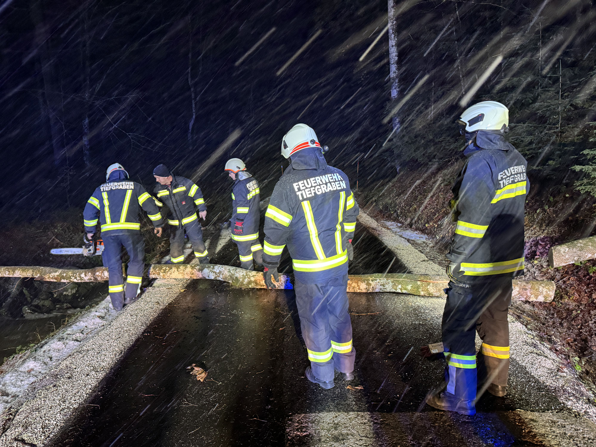 Tiefgraben: Sturmschaden – Baum über Straße