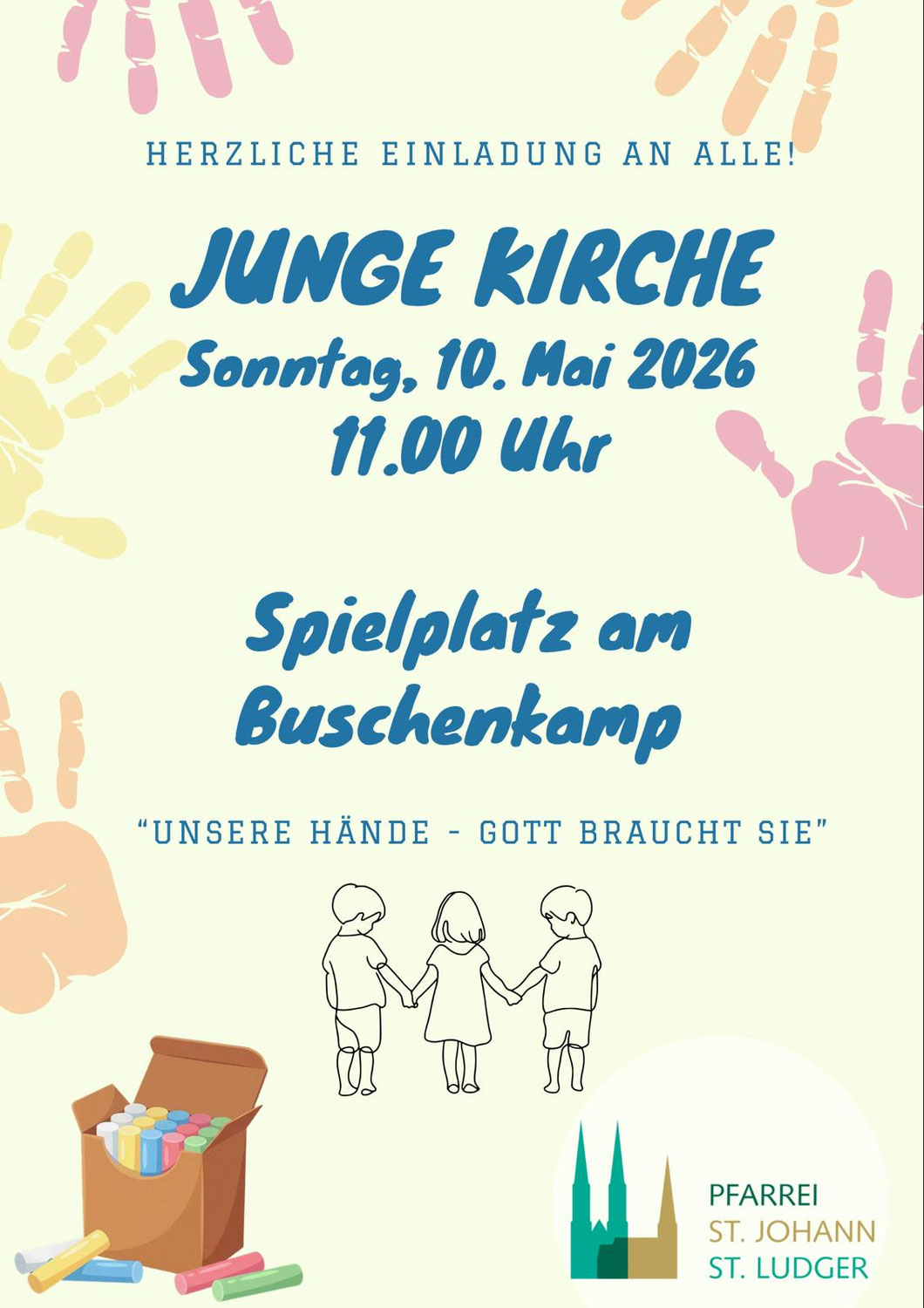 Junge Kirche auf dem Spielplatz
