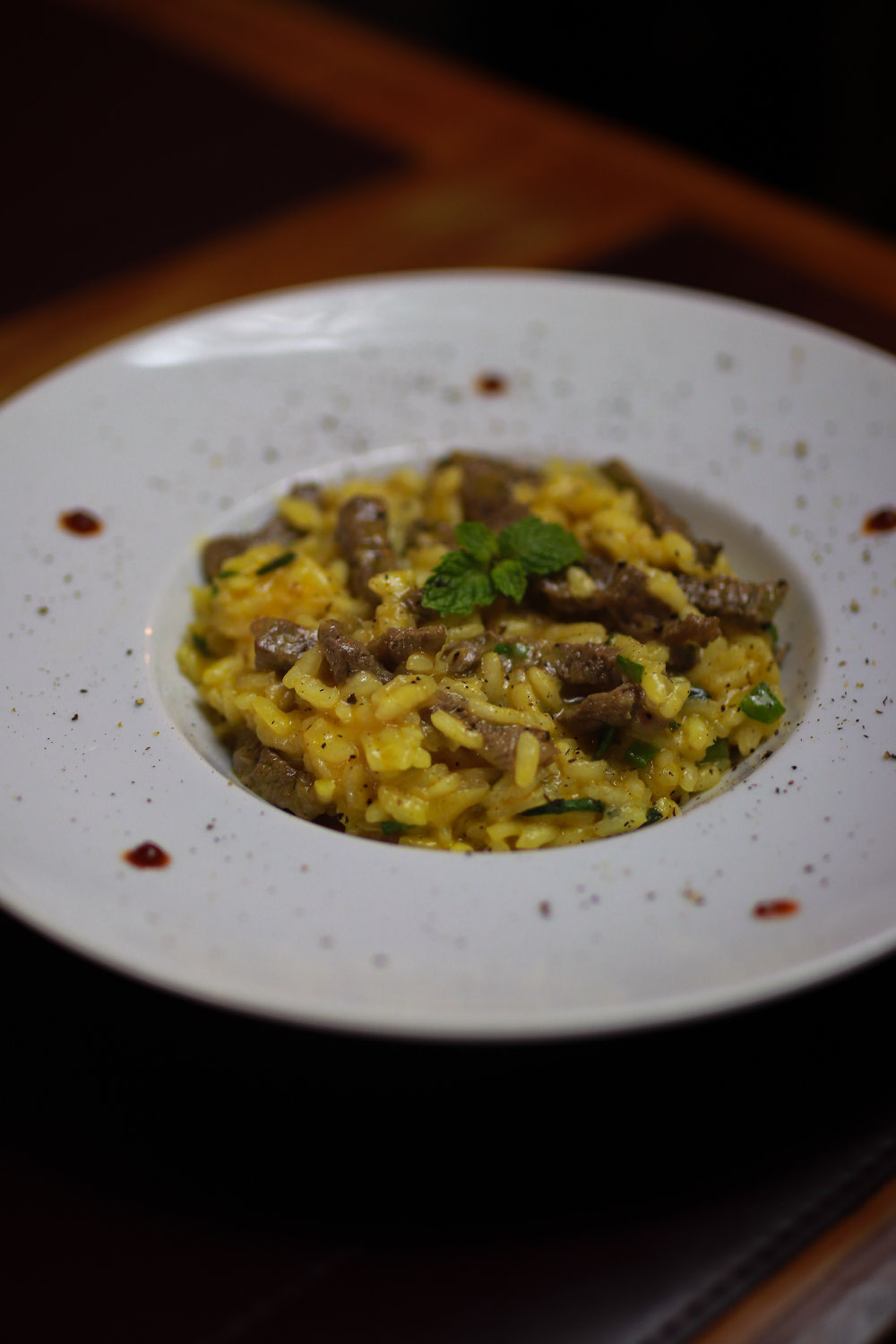 Cremiges Taleggio-Risotto mit Weintrauben in Marsala