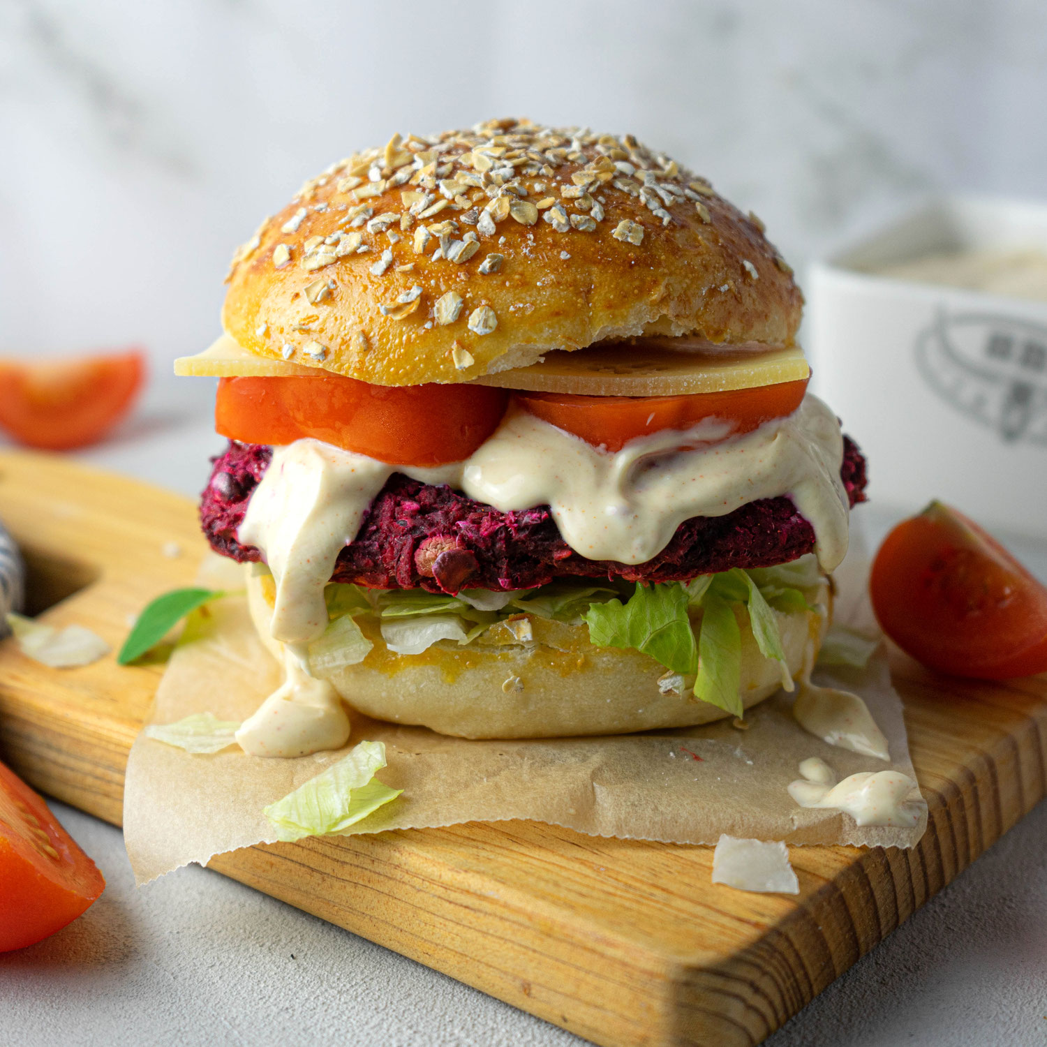 Rote Beete Bohnen Burger