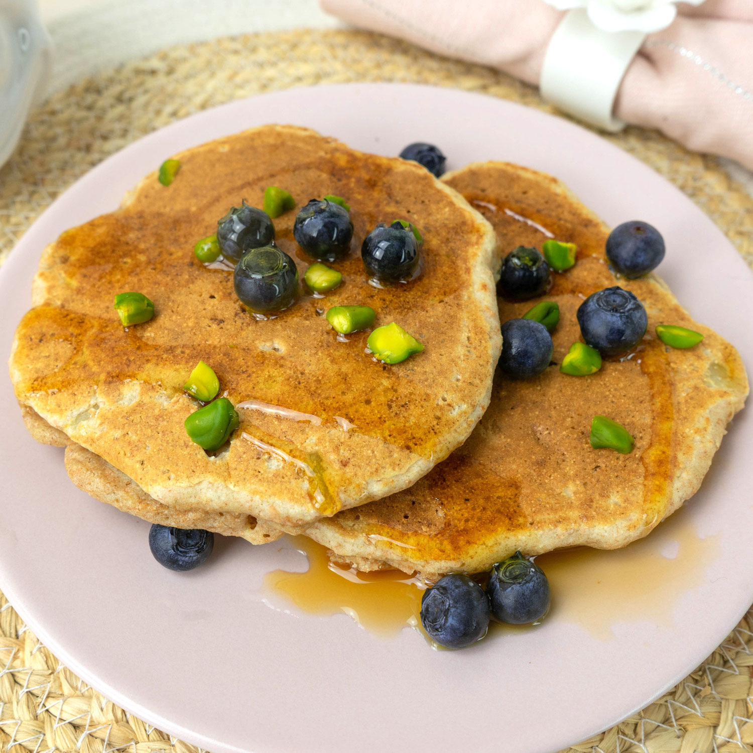 Zuckerfreie Vollkorn Apfel Pancakes