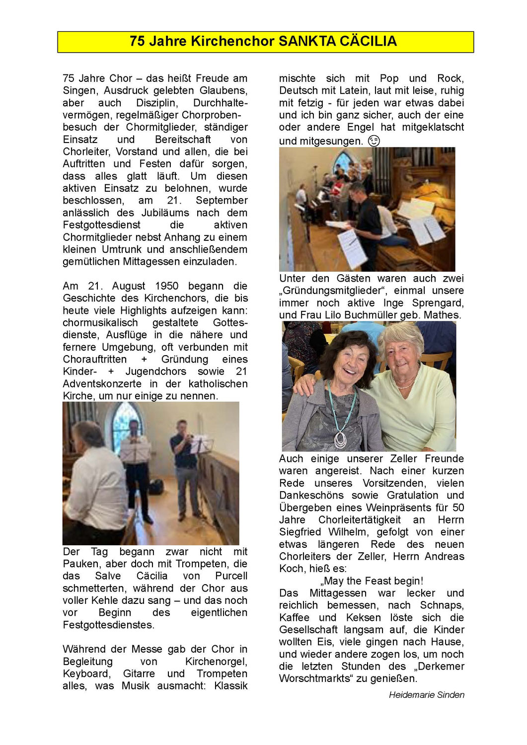 75 Jahre Kirchenchor Sankta Cäcilia