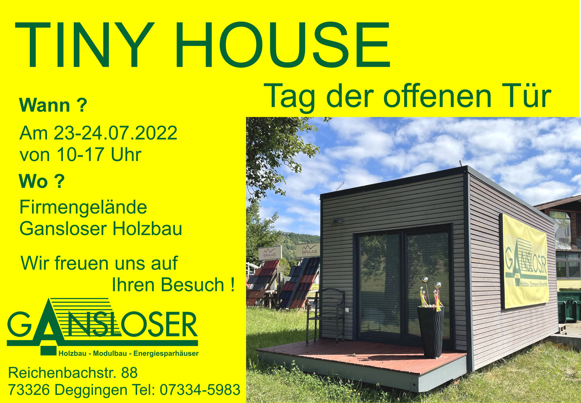 TINY HOUSE / MODULBAU Tag der offenen Tür am 23.-24.07.2022