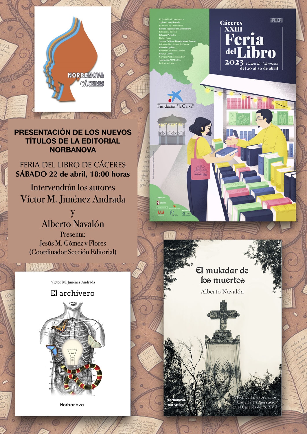 Novedades editoriales de Norbanova en la Feria del libro de Cáceres 2023