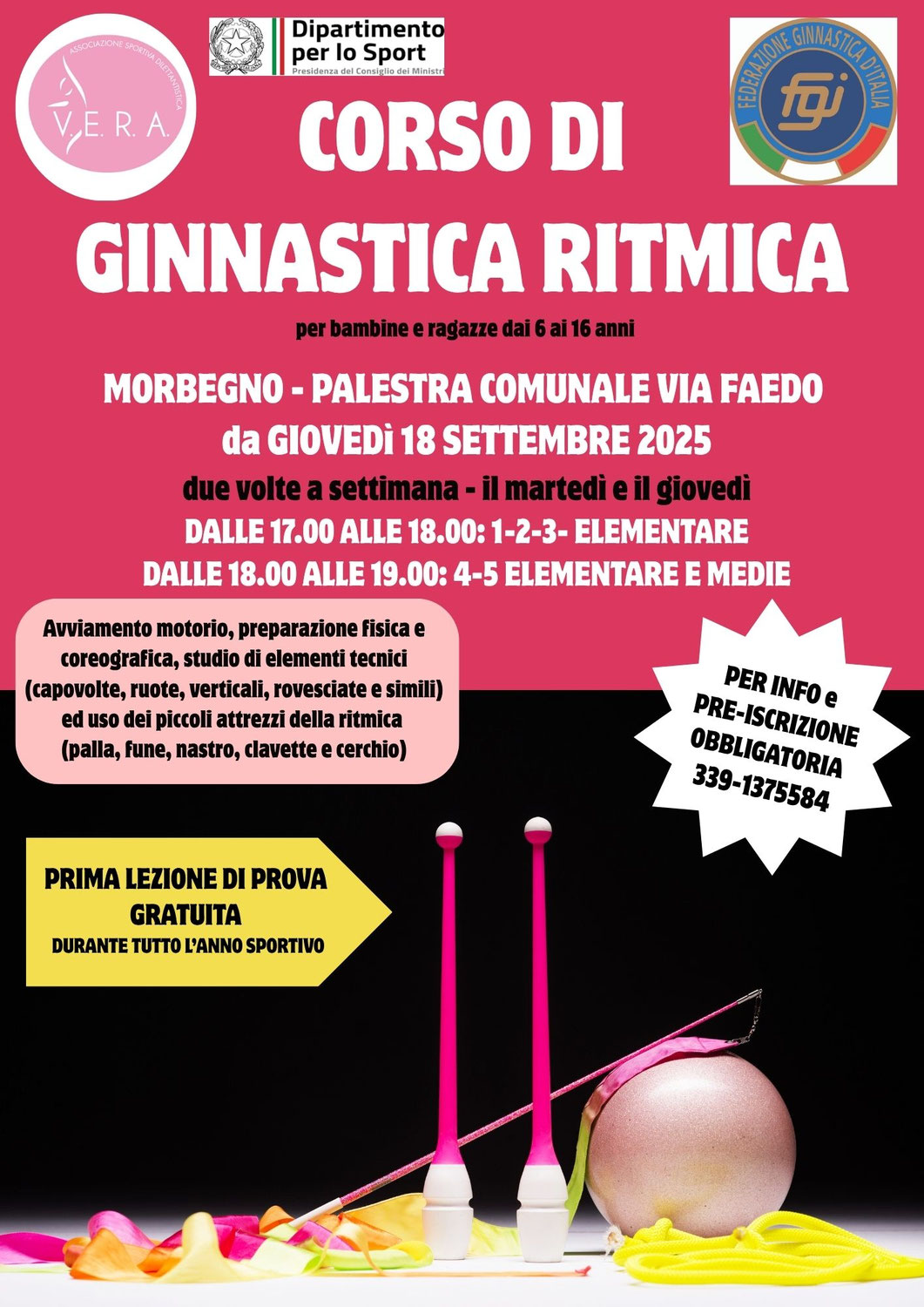 ISCRIZIONI RITMICA - anno sportivo 2025/2026