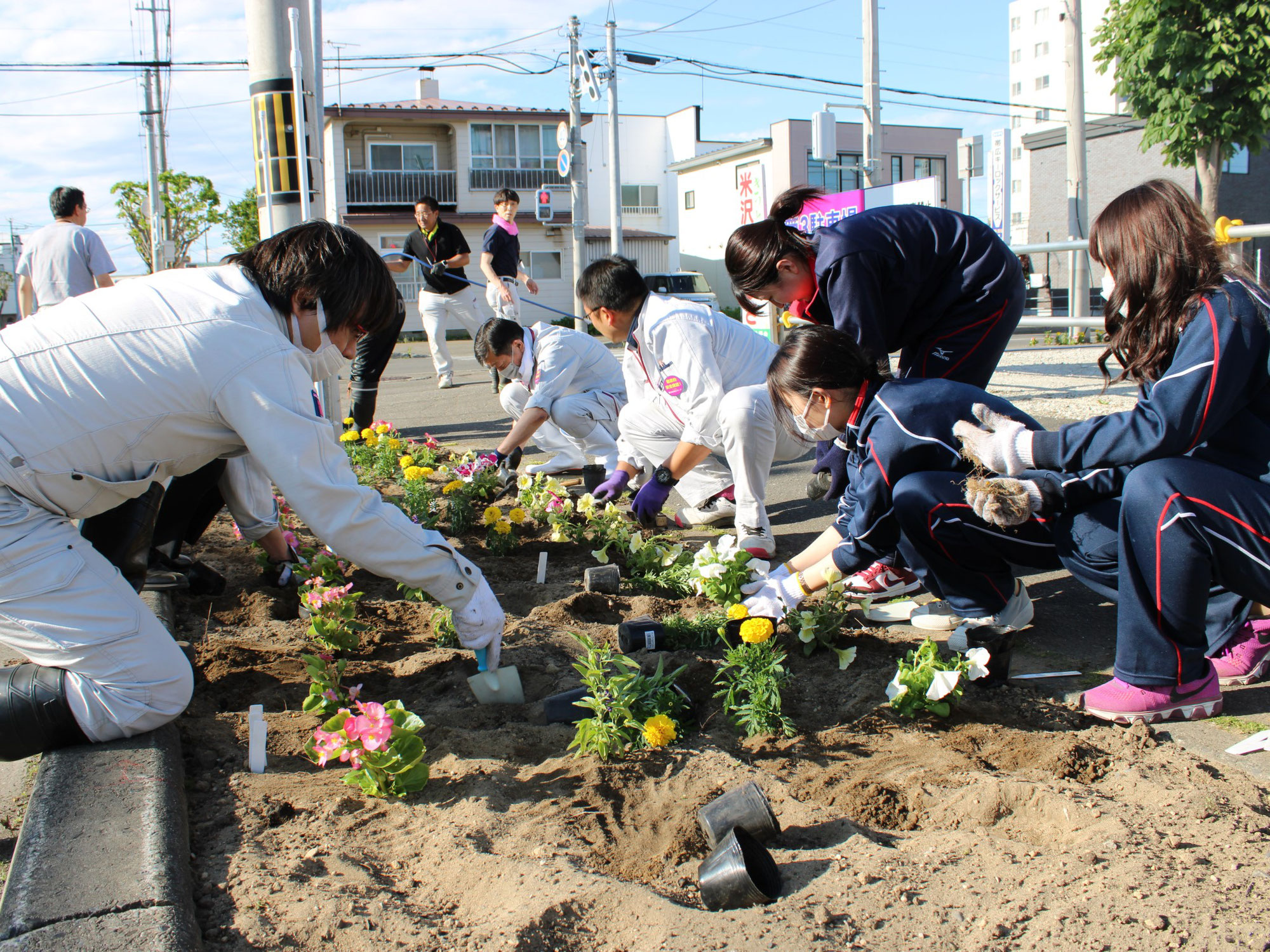 本社周辺の花壇整備と清掃活動を行いました