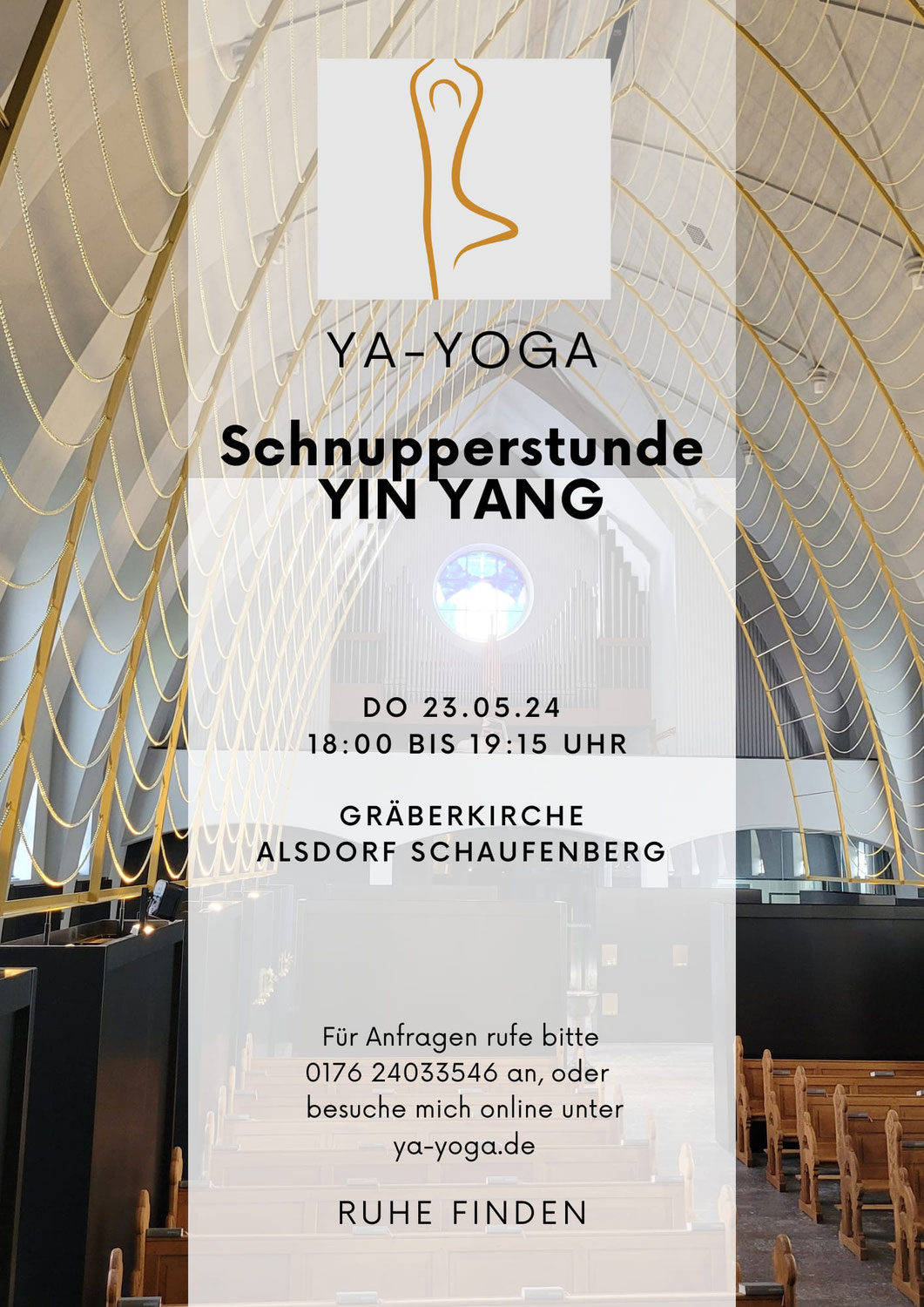 Yin Yang Schnupperstunde in der Gräberkirche Alsdorf-Schaufenberg