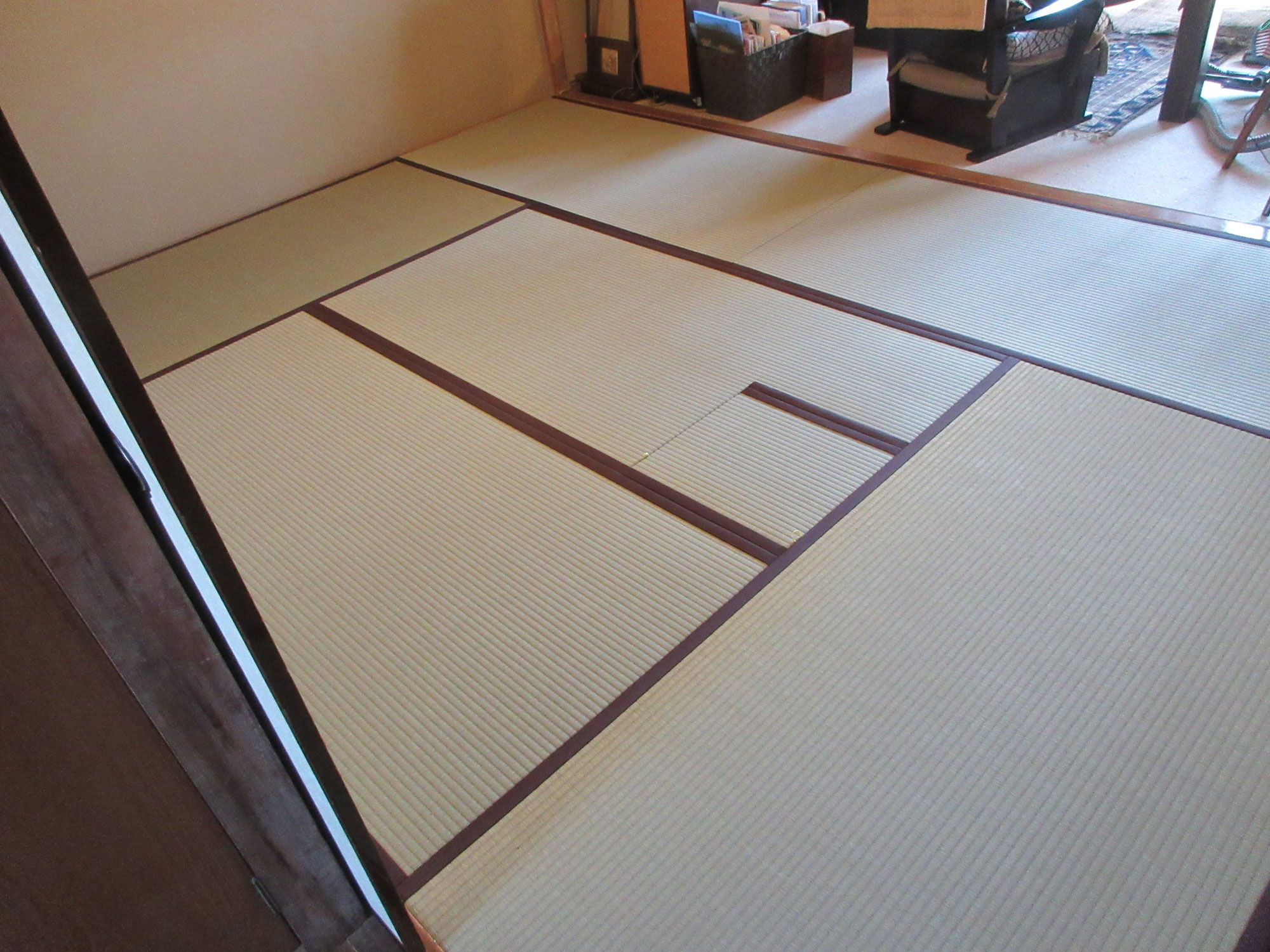 府中市A様　中級品の畳おもてでお茶室の畳の施工写真のご紹介