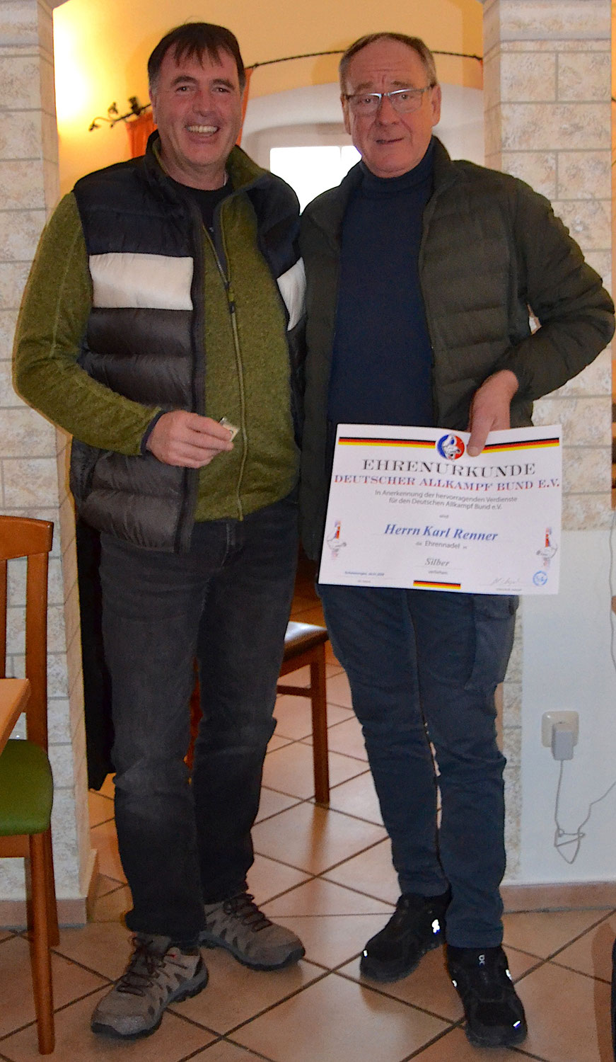 24.01.2026 Ehrennadel des DAB in Silber für Kalle