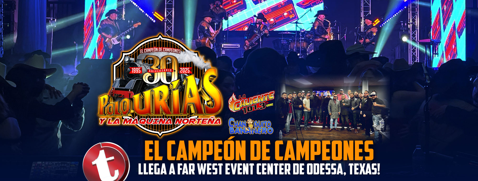 El Campeón de Campeones Polo Urias y La Máquina Norteña llega a Far West Event Center de Odessa, Texas