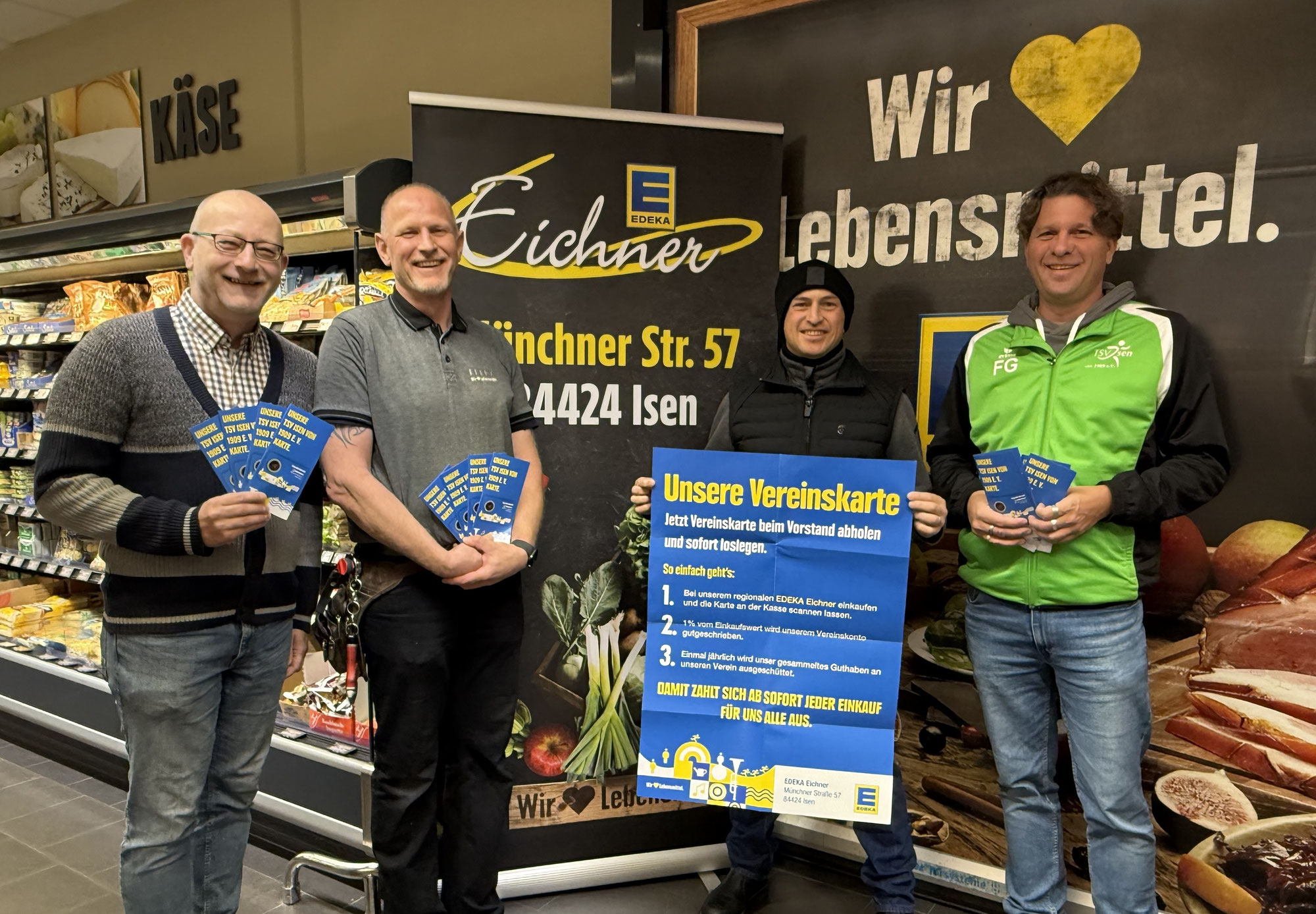 TSV Isen erhält Edeka-Vereinskarten