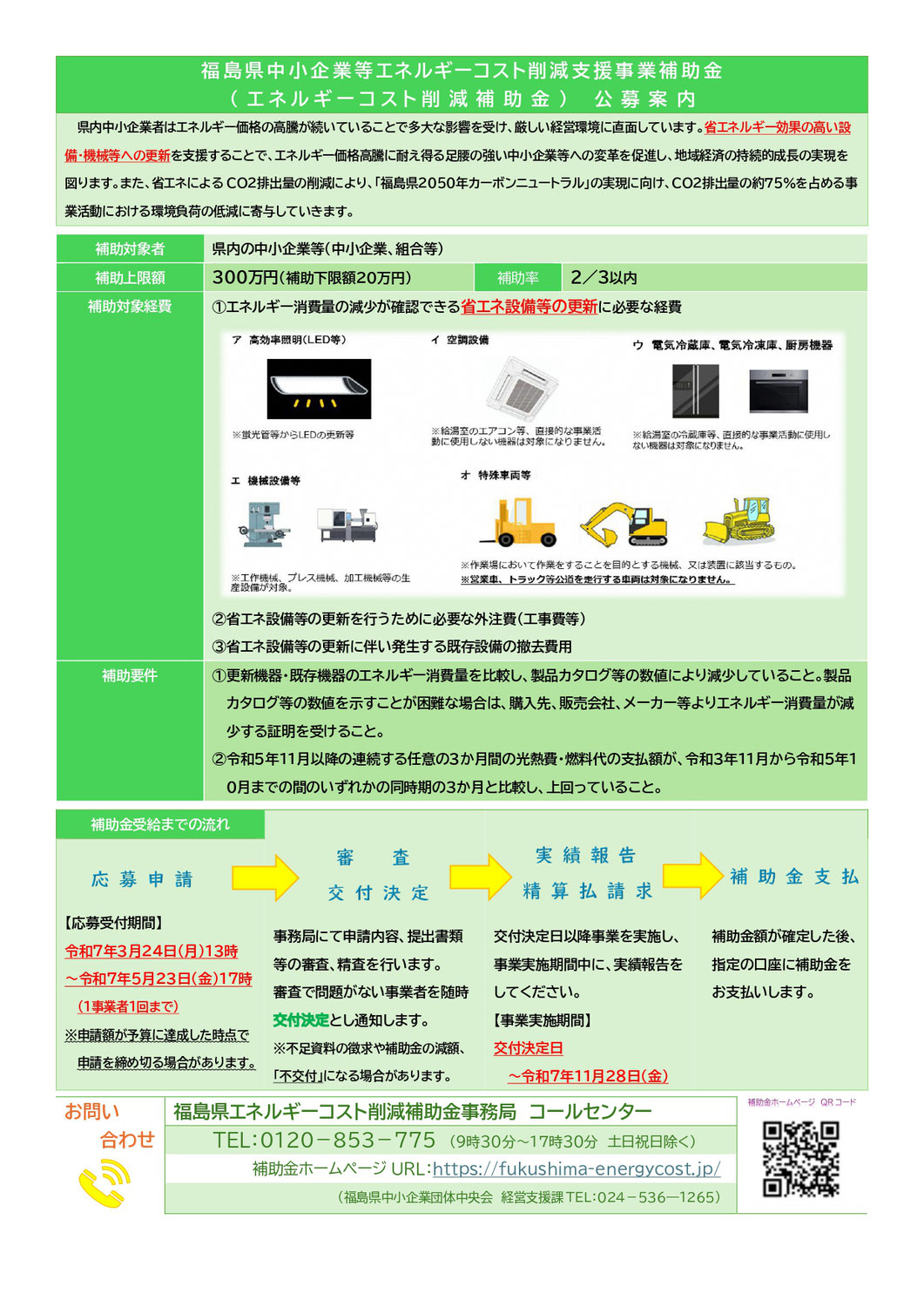 福島県中小企業等エネルギーコスト削減支援補助金