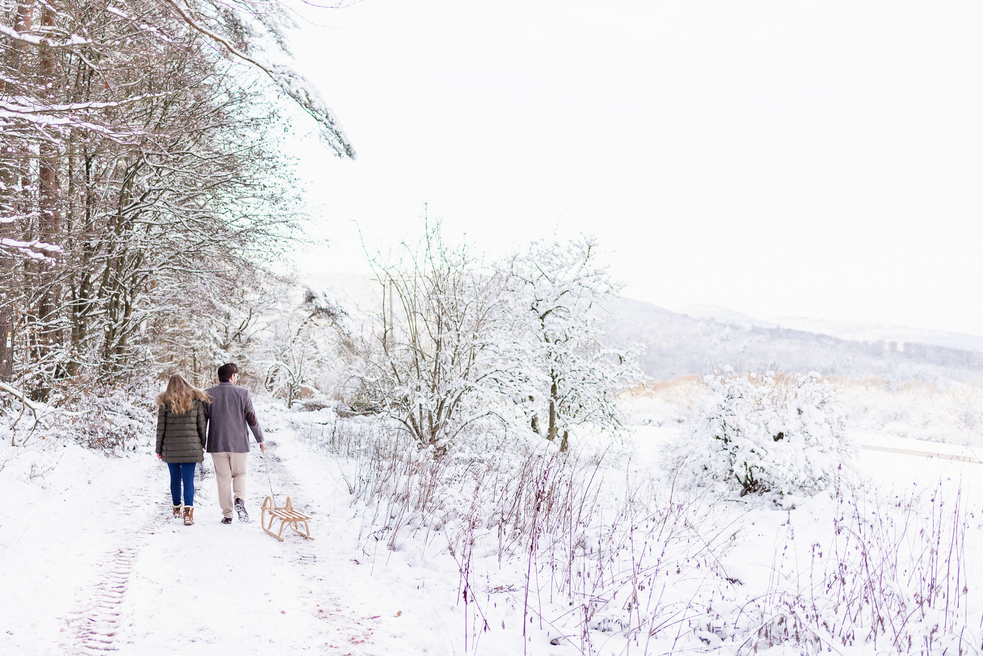 Schneefotos zur Verlobung