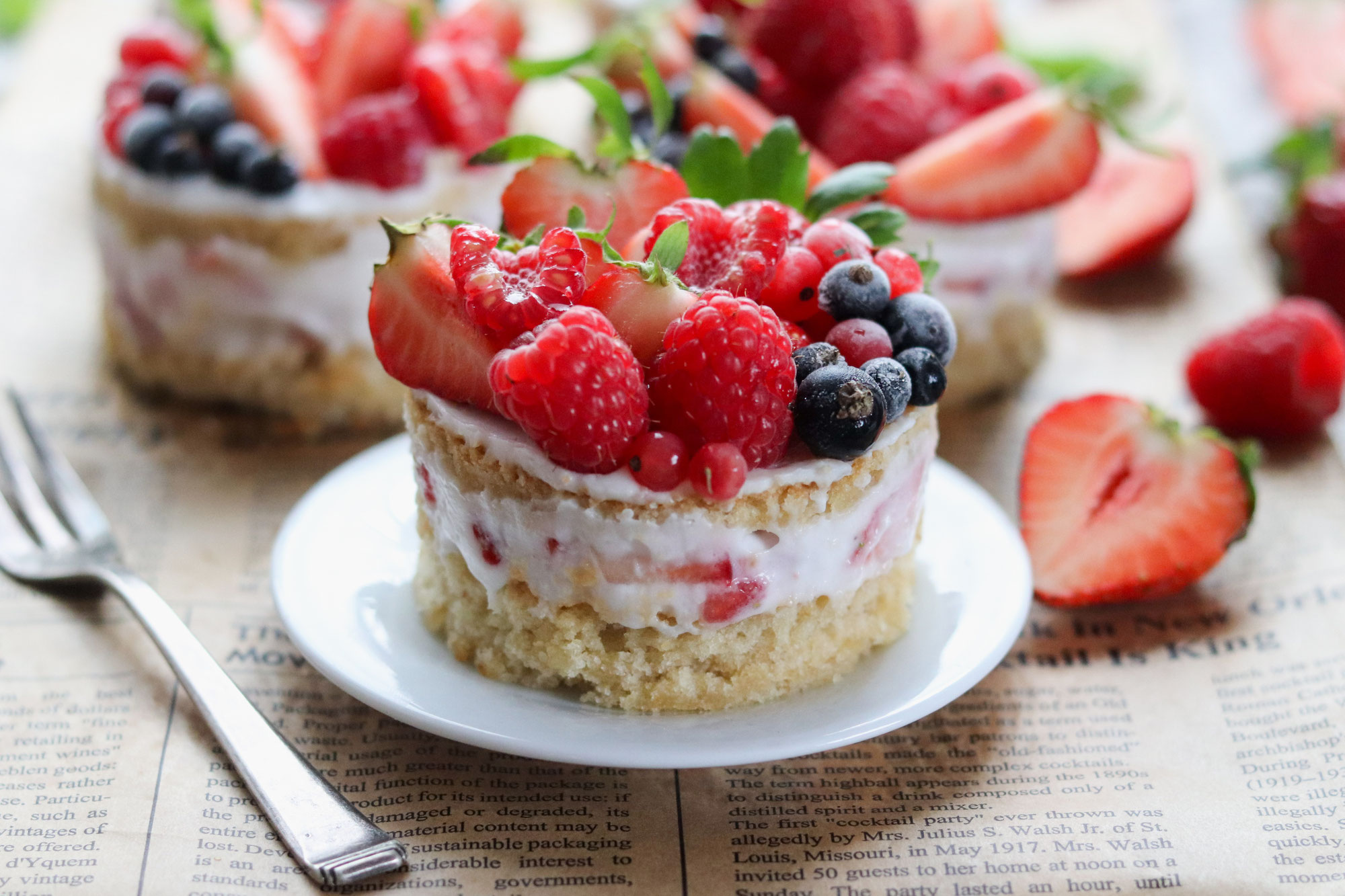 vegane Fruchttörtchen mit Joghurtcreme