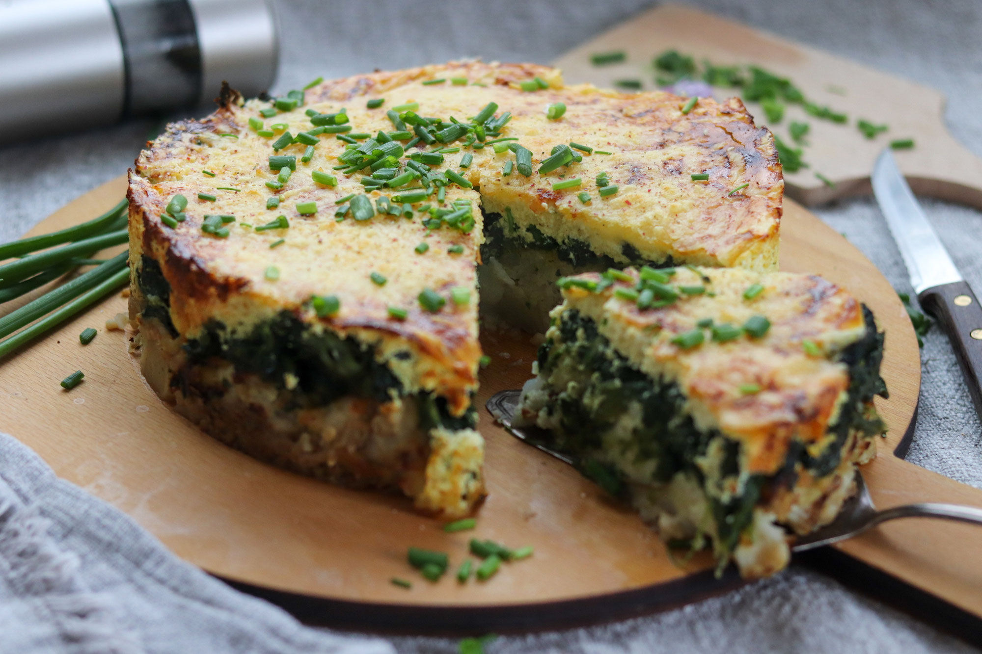 low carb Blumenkohl-Spinatauflauf