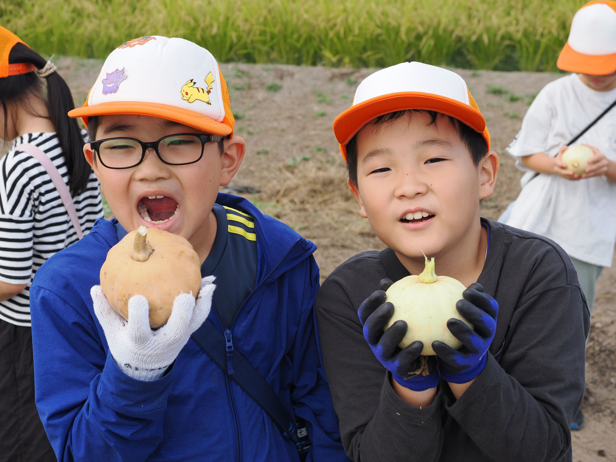 運動会振替休日一日保育～水害避難・土手・かぼちゃ収穫！