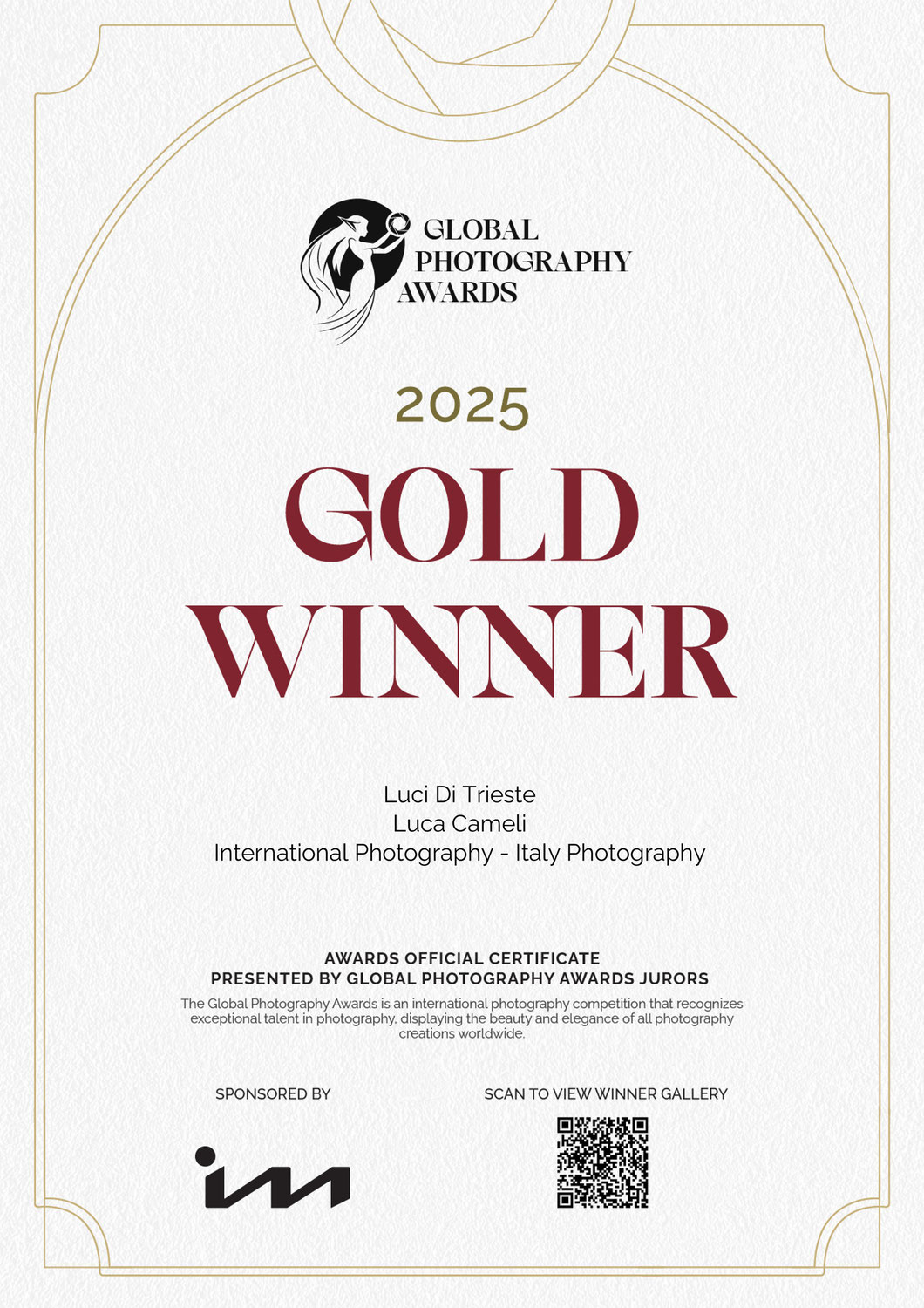 Global Photography Awards ~ Gold Winner 2025 ~ Luci Di Trieste