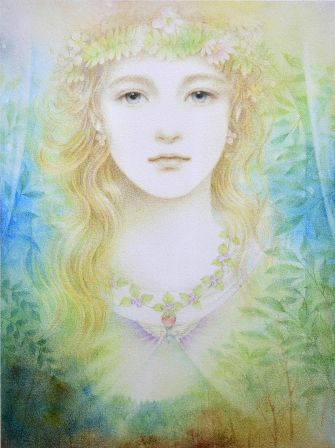 きたのじゅんこ　「聖なる森の物語」　アイリス　限定375　極美品　水彩色鉛筆から紡ぎ出される繊細な光と色のファンタジー