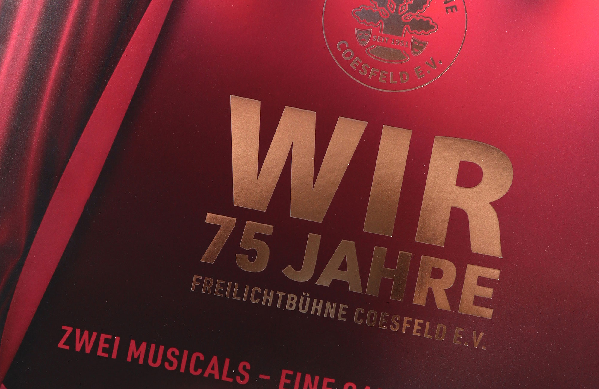Gestaltung und Druck der Jubiläumsbroschüre "WIR 75 Jahre Freilichtbühne Coesfeld e.V."