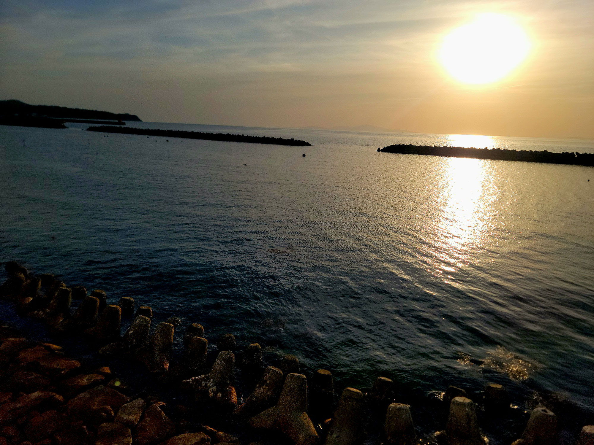 西海岸の夕陽