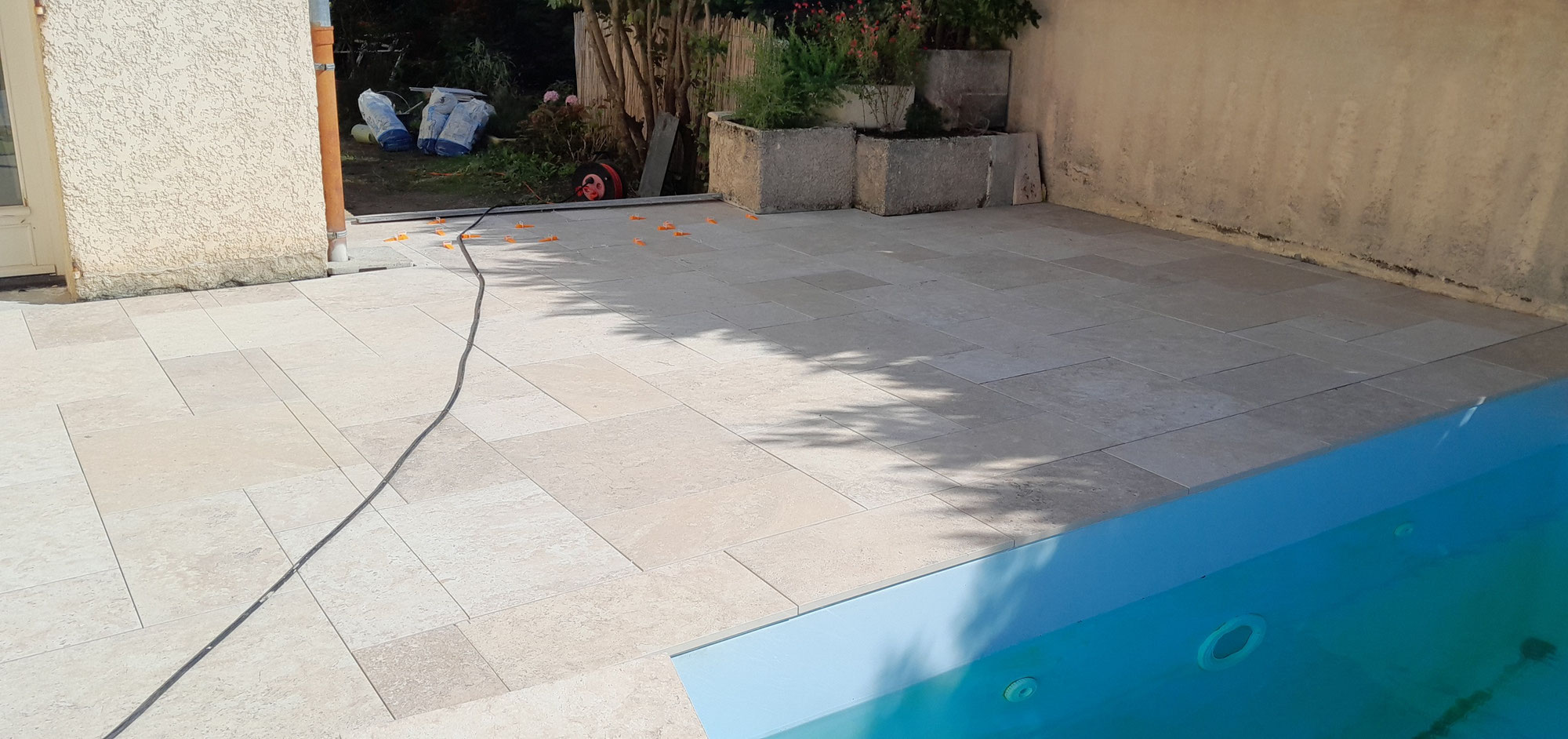 Pose de carrelage terminée