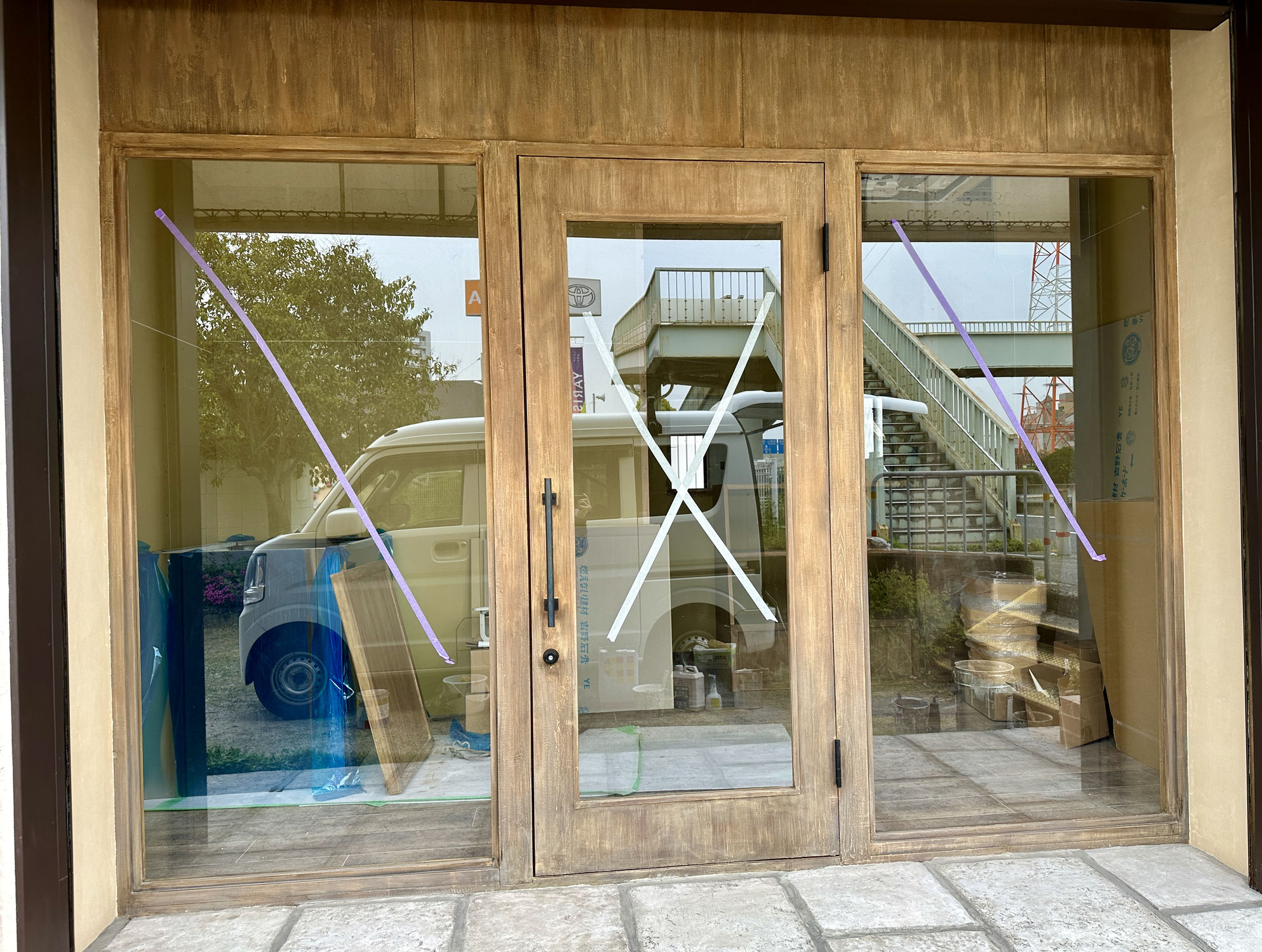 木製建具・枠のエイジング塗装