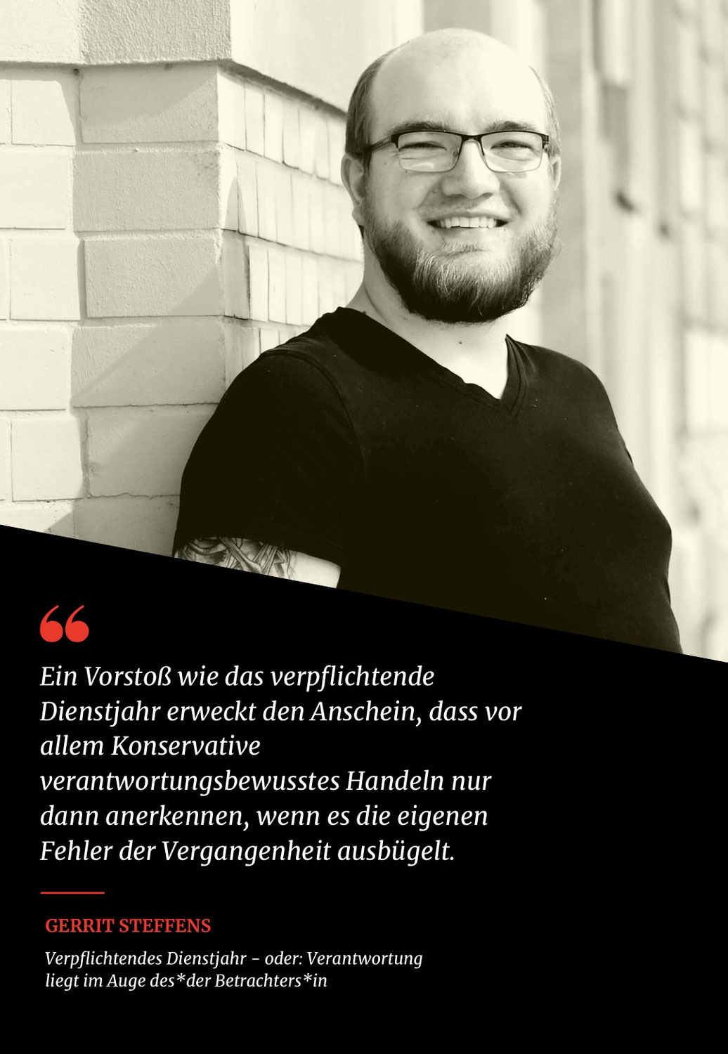 Verpflichtendes Dienstjahr - oder: Verantwortung liegt im Auge des*der Betrachters*in