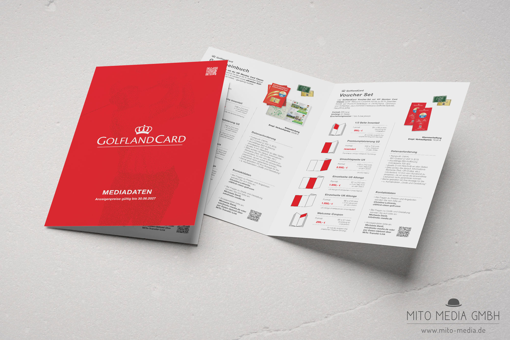 Gestaltung Mediadaten für www.golflandcard.de