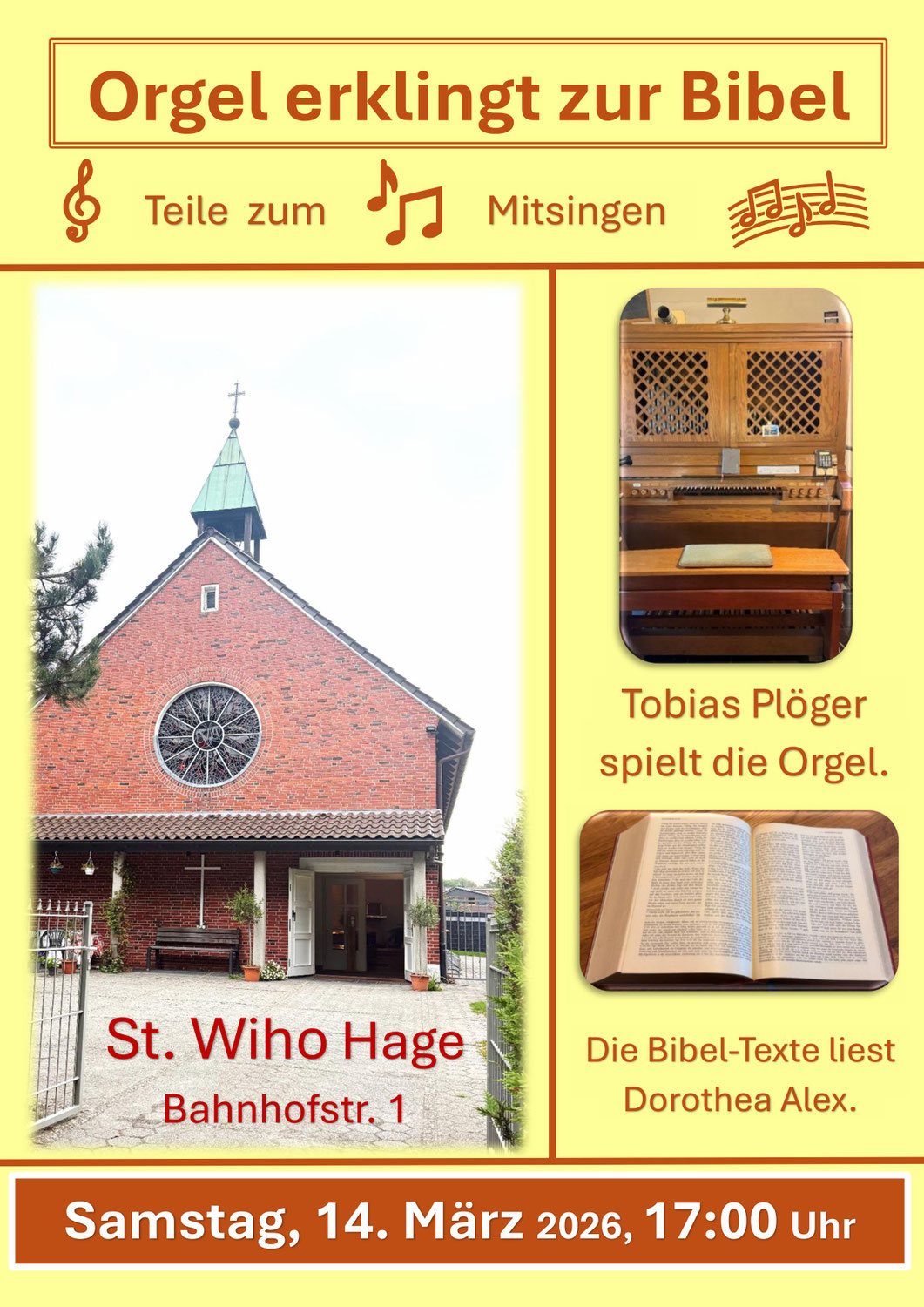 Orgel erklingt zur Bibel