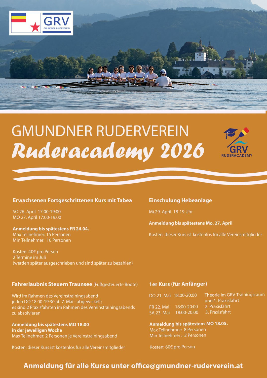 Ruderacademy 2026 - Termine - Kurse - Einschulungen