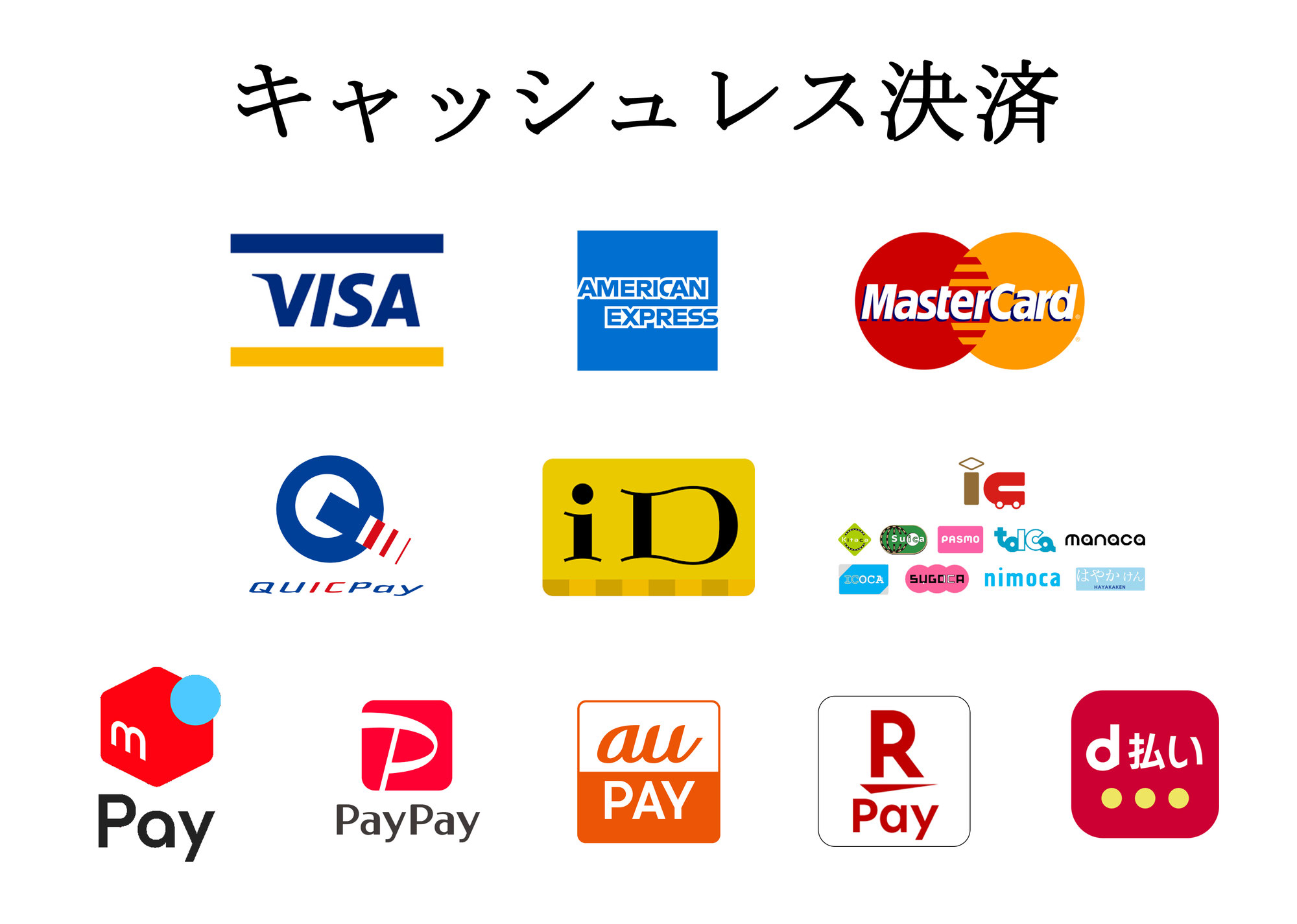 【お支払方法】現金のほか、各種キャッシュレス決済にも幅広く対応しております