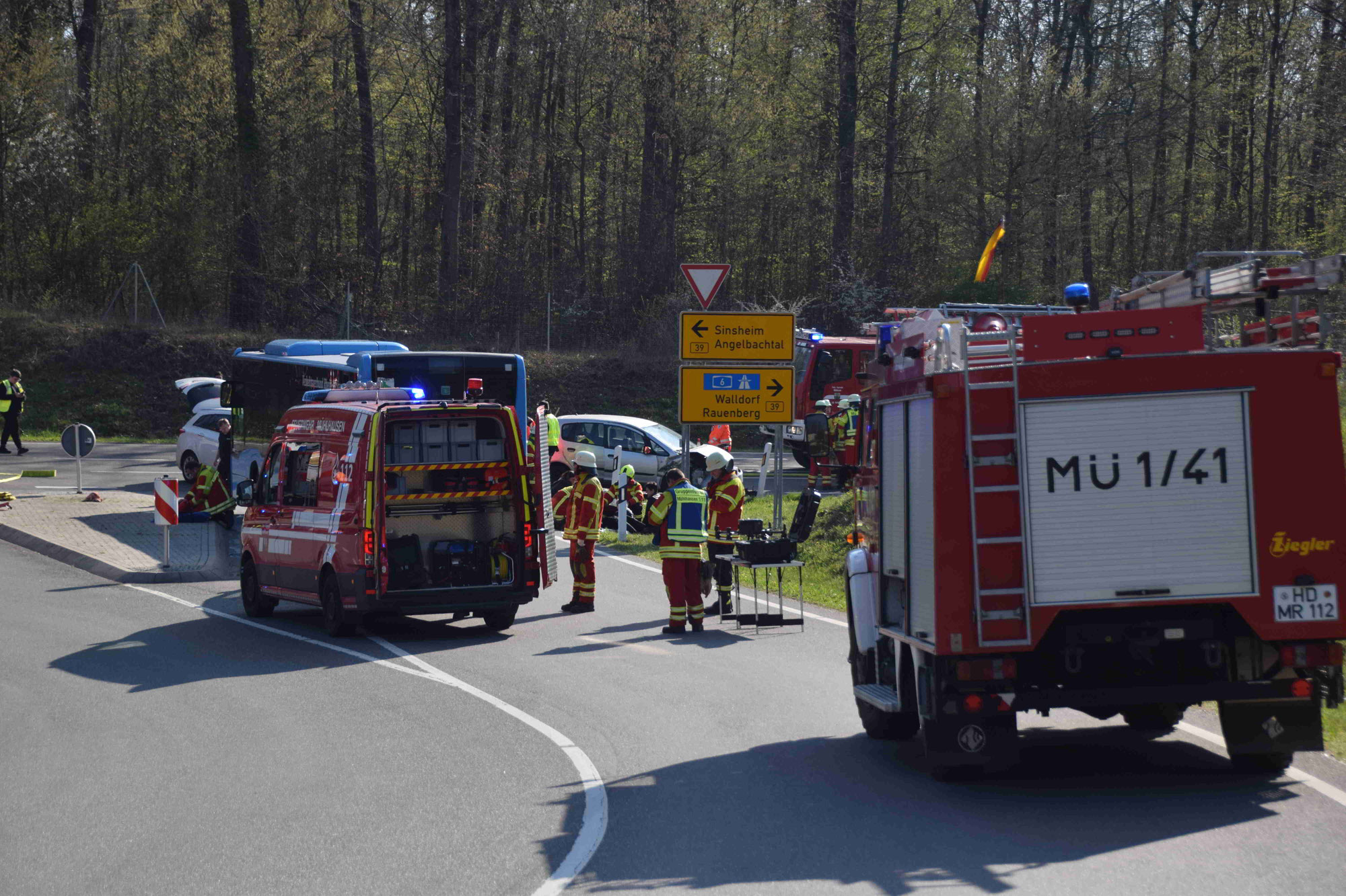 Schwerer Verkehsrunfall auf der B39 bei Mühlhausen