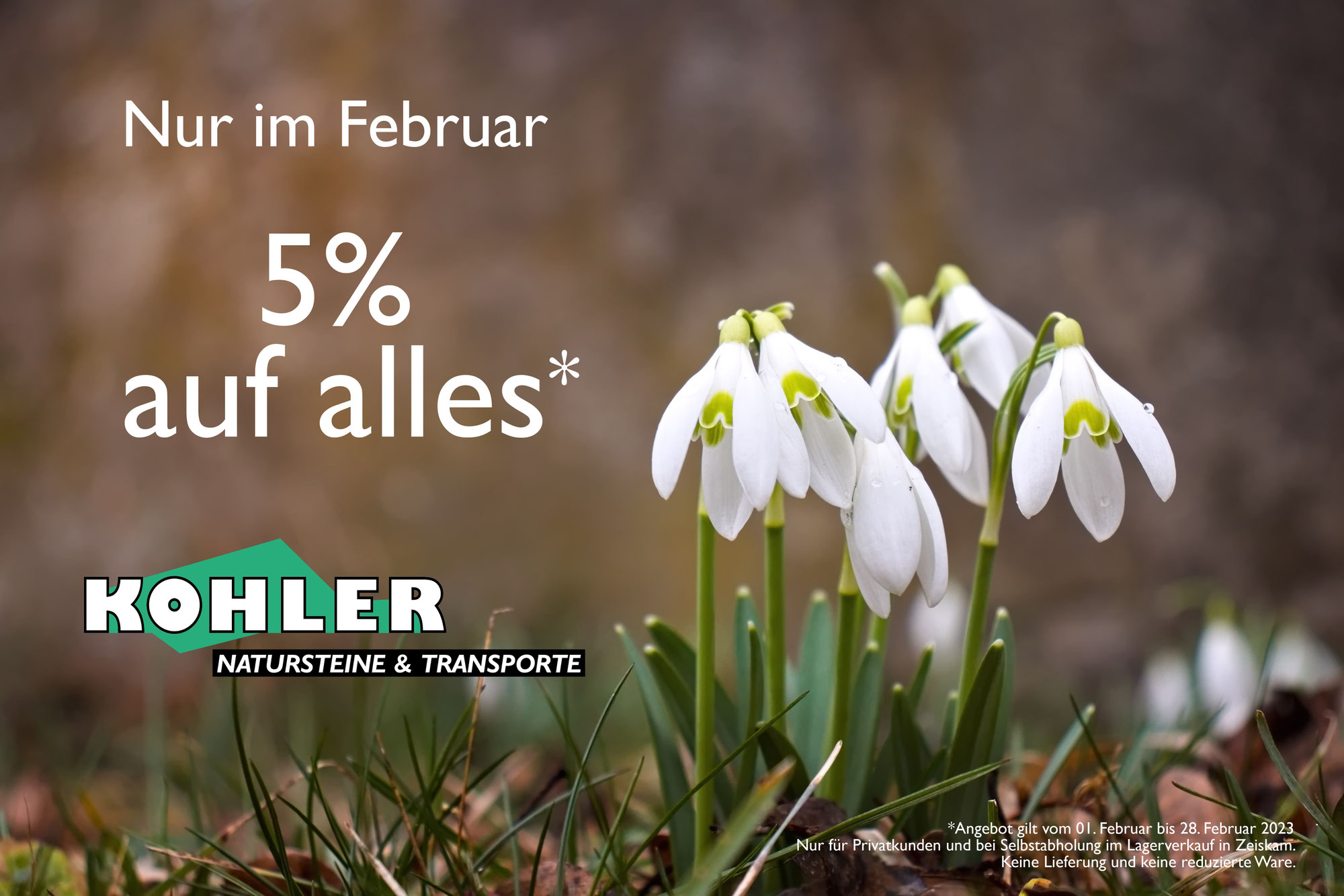 Nur im Februar: 5% Rabatt für Selbstabholer