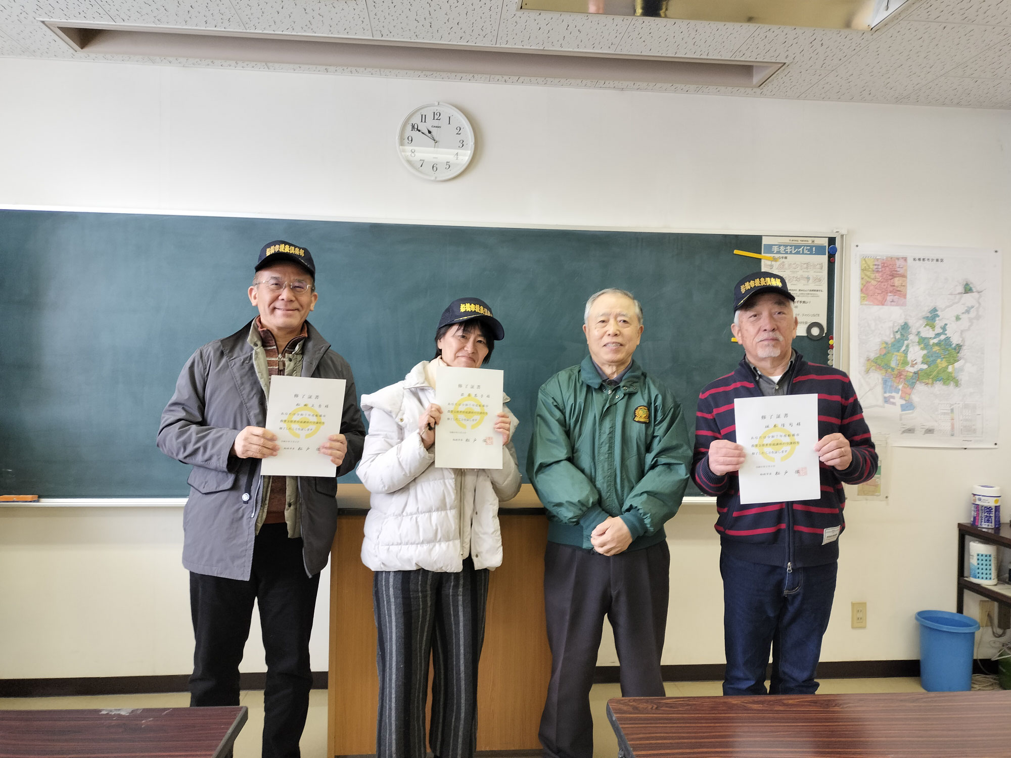 農業ボランティア育成講座修了式と12期生３名の入会