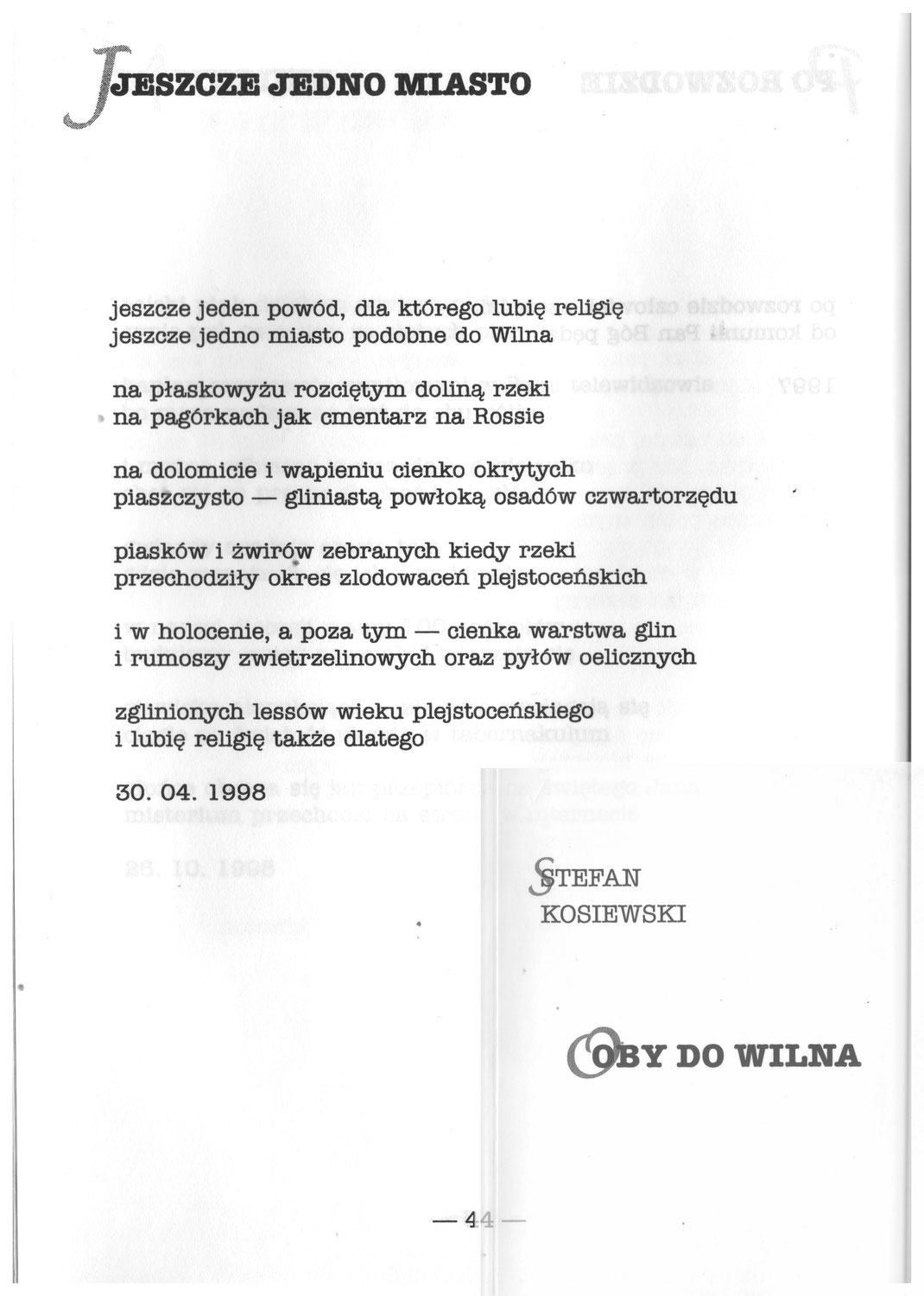 JESZCZE JEDNO MIASTO