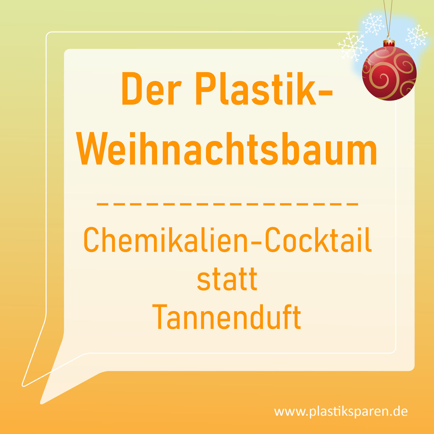 Der Plastik-Weihnachtsbaum, Chemikalien-Cocktail statt Tannenduft