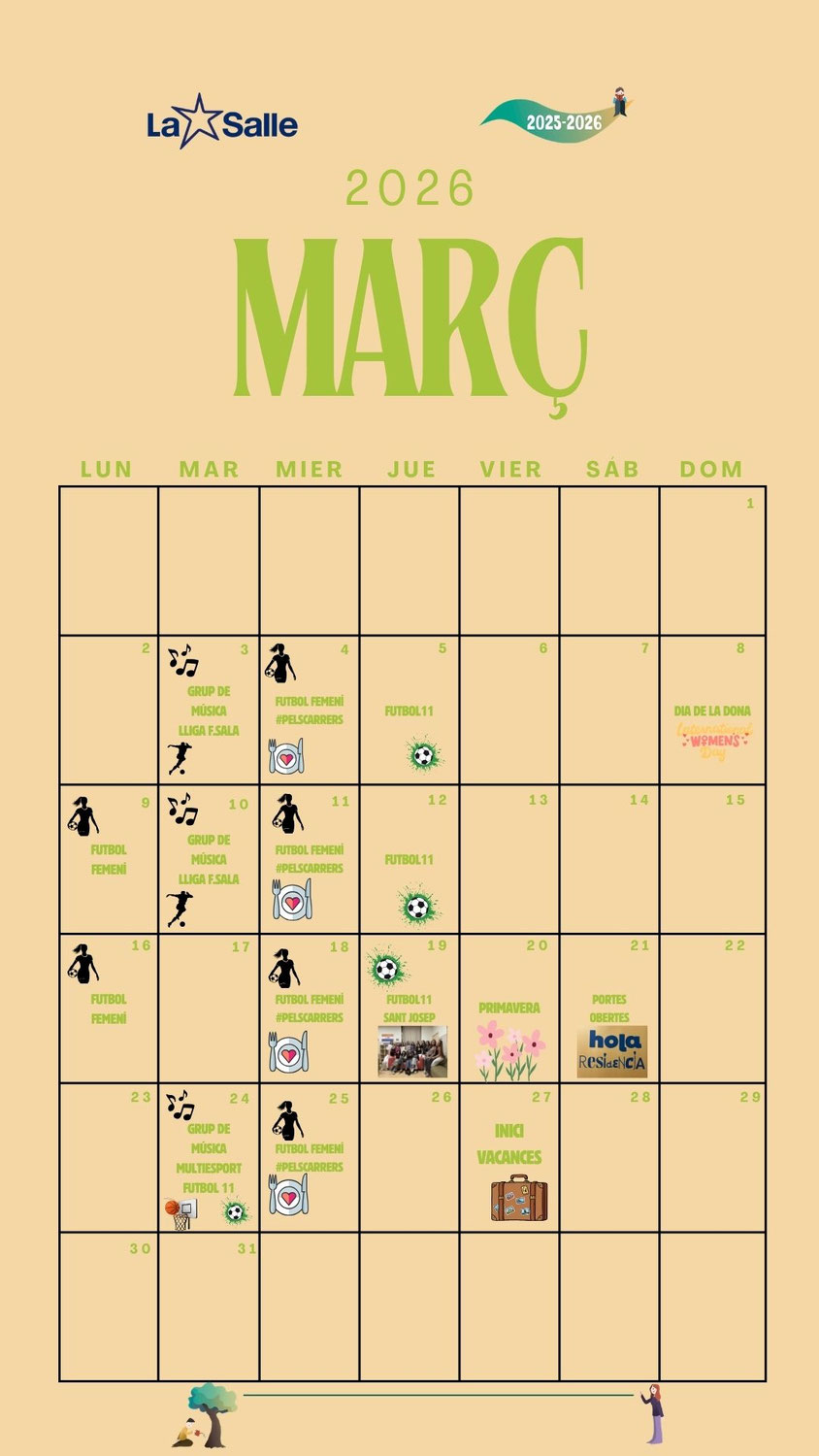 Març agenda