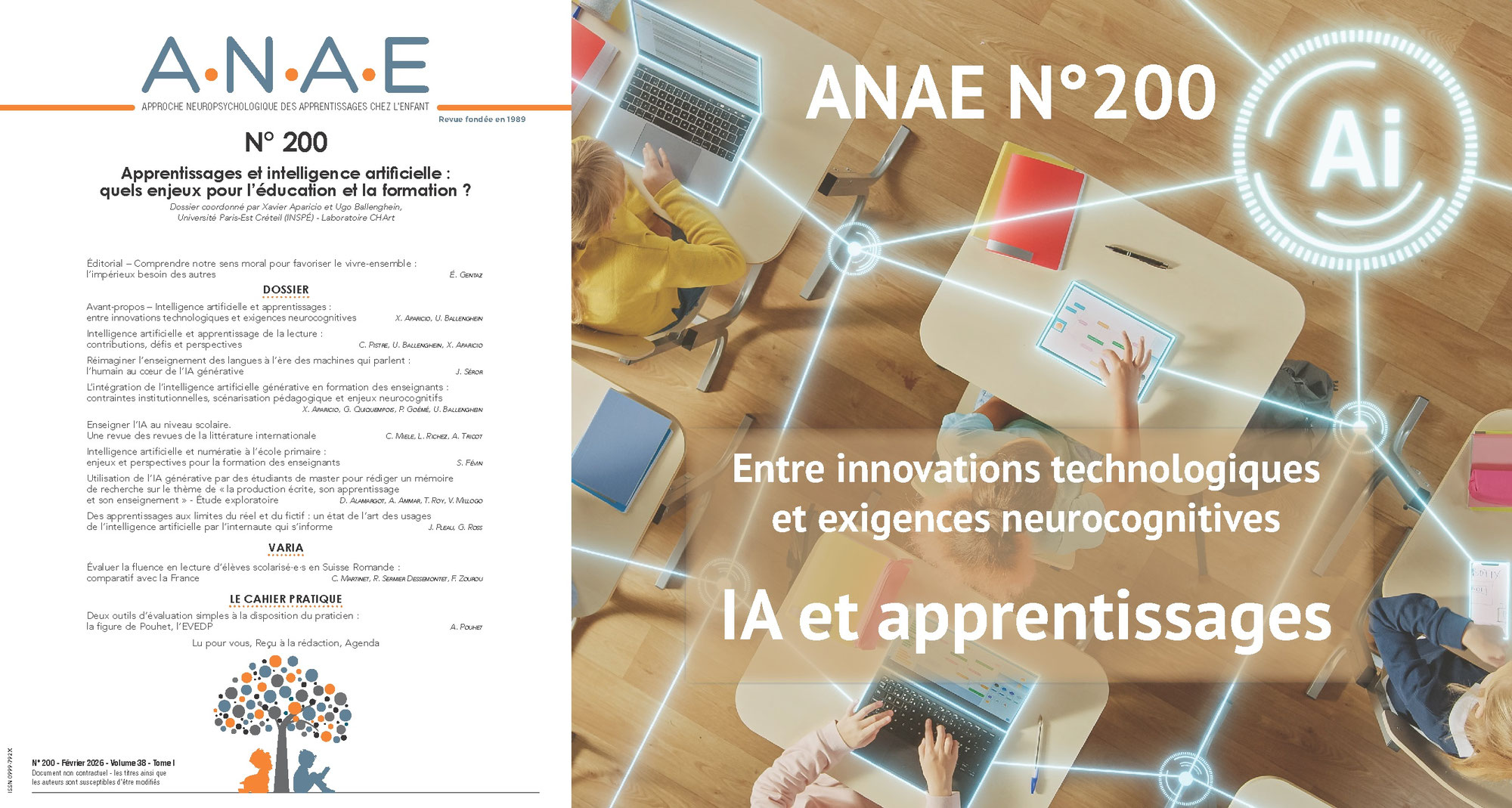 ANAE N° 200 - IA et Apprentissages entre innovations technologiques et exigences neurocognitives