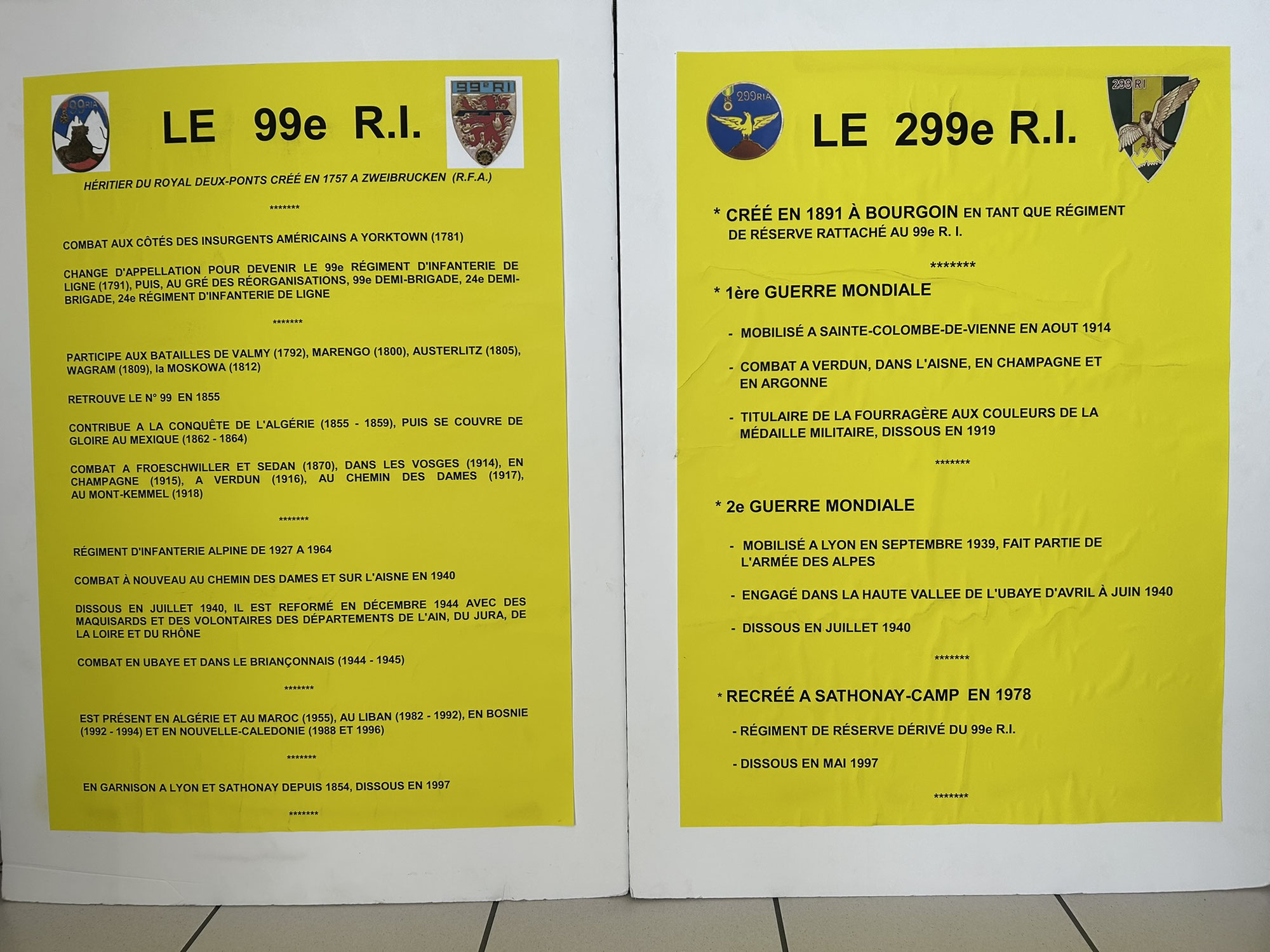 28 avril 2025 : Mise en service des kakémonos 99e et 299e R.I.