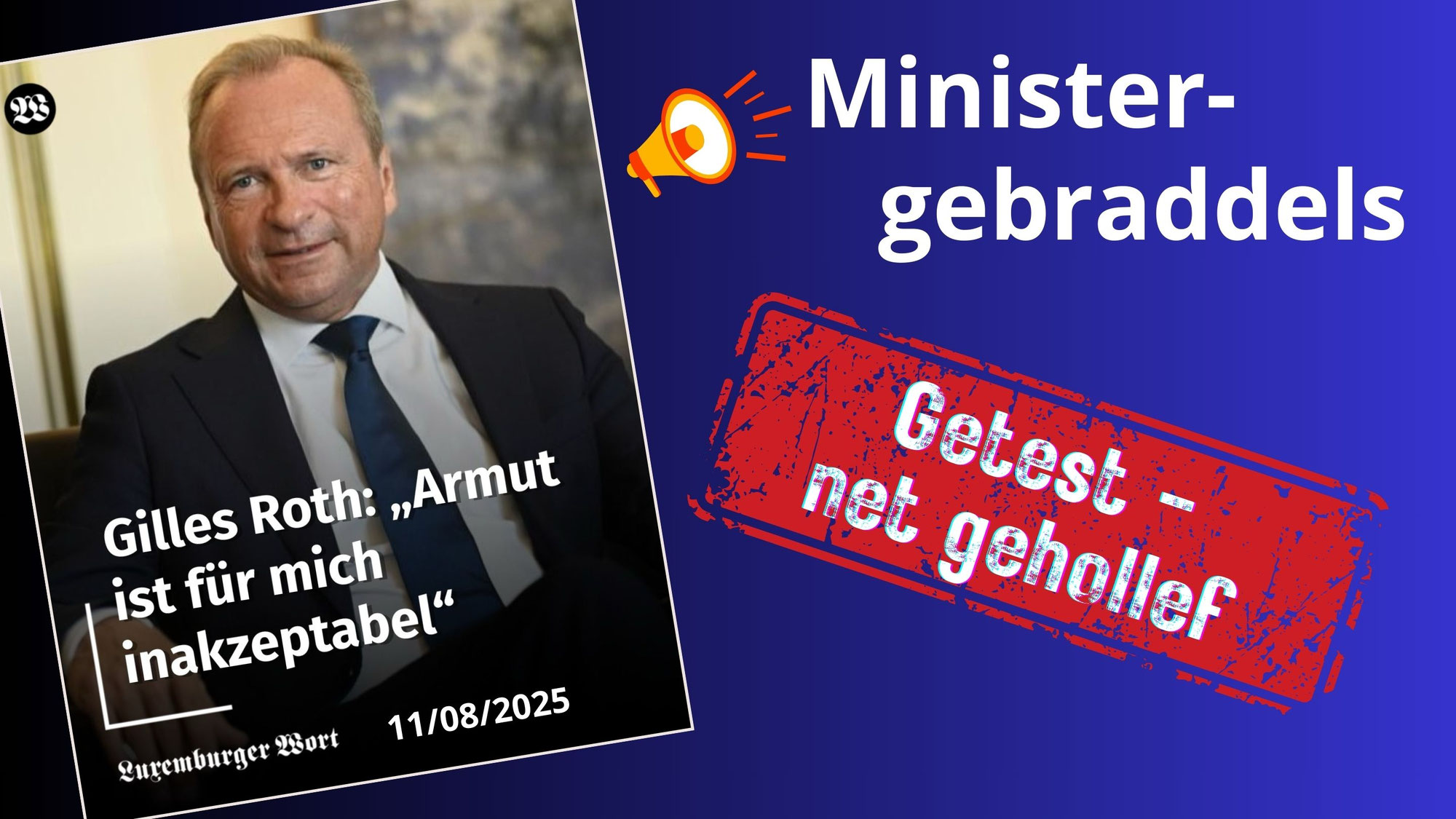 "Aarmut ass fir mech inakzeptabel"