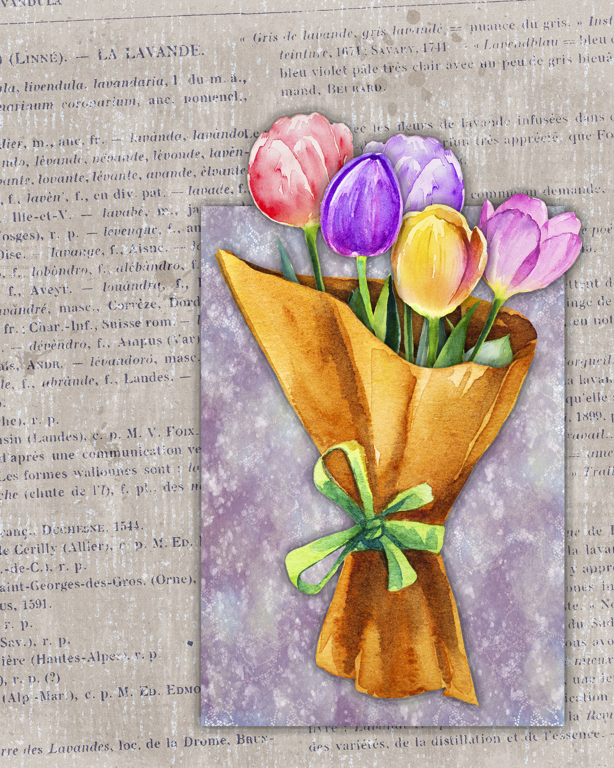 Eine Karte mit Blumenstrauß basteln
