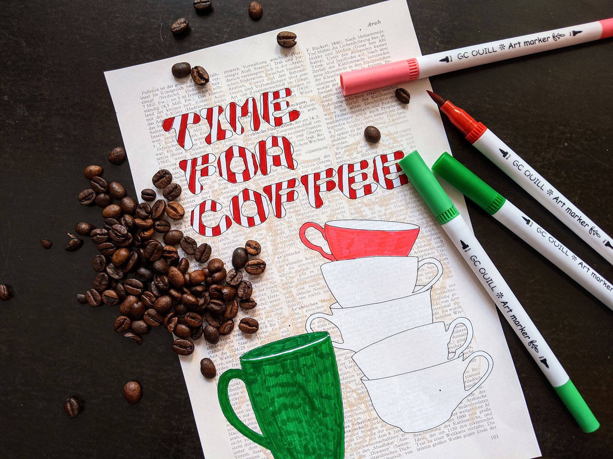 Ausmalbild: Time for Coffee