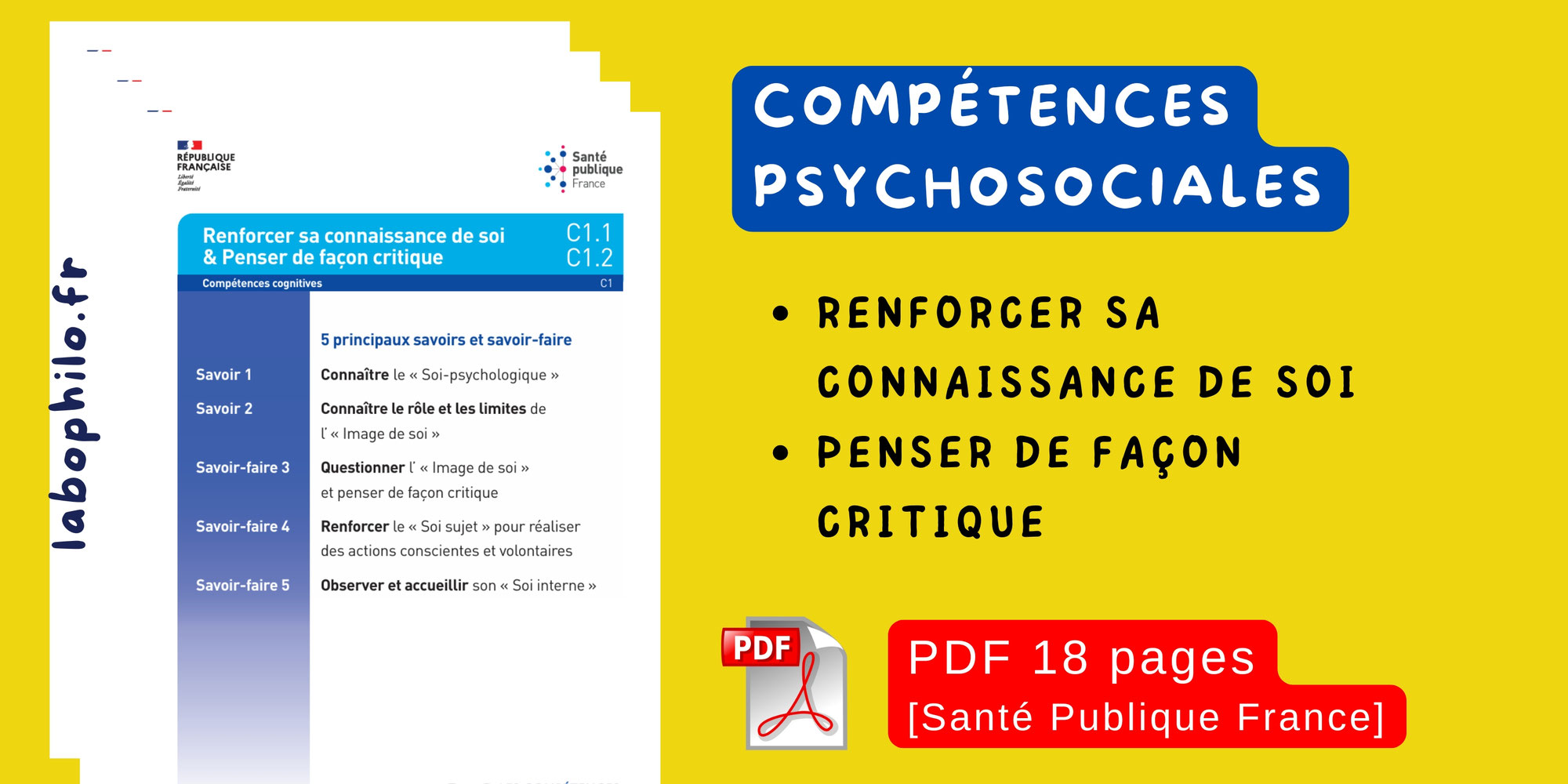 Compétences psychosociales: Renforcer sa connaissance de soi et penser de façon critique [PDF gratuit 18 pages - Santé Publique France]