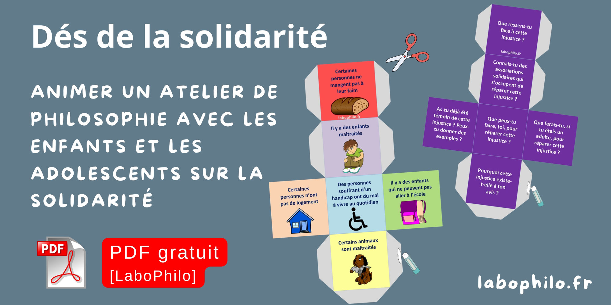 Dés de la solidarité: animer un atelier de philosophie avec les enfants et les adolescents sur la solidarité [PDF gratuit - LaboPhilo]
