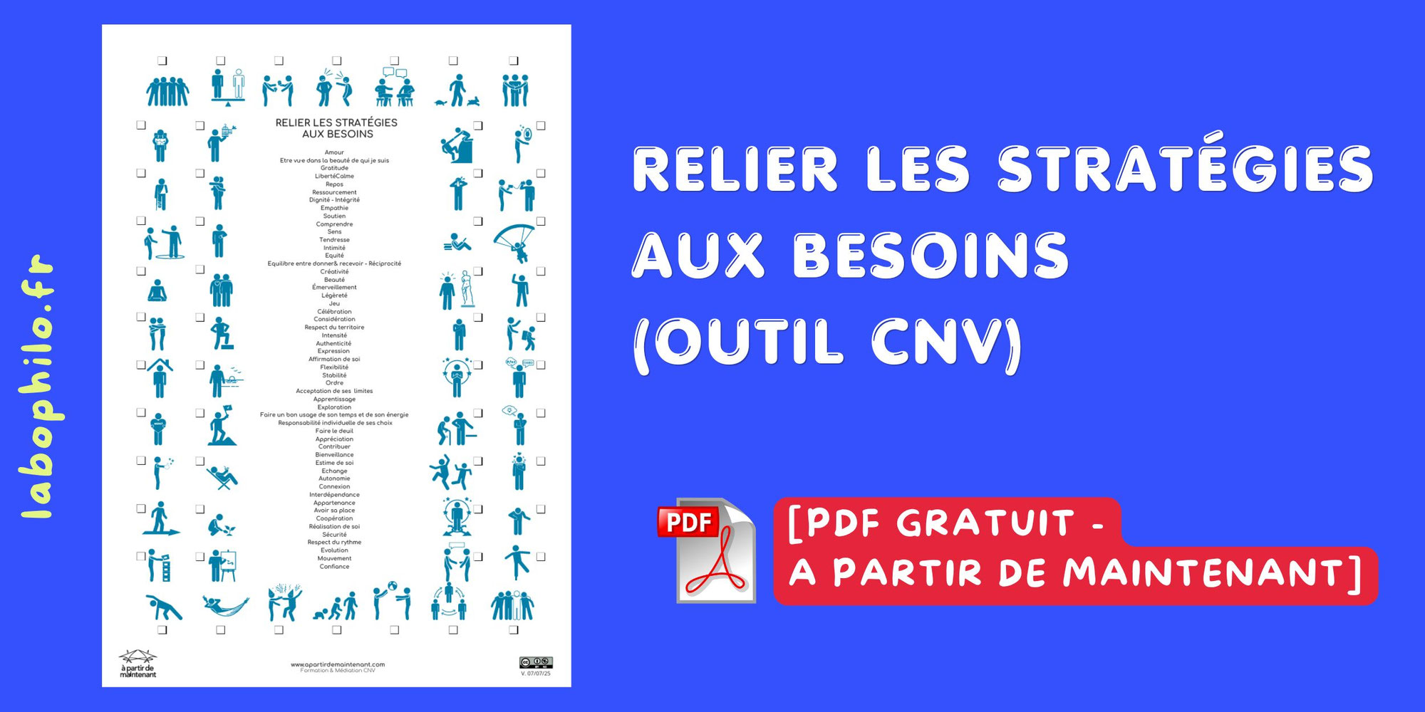 Outil de communication NonViolente: relier les stratégies aux besoins [PDF gratuit - A partir de maintenant]