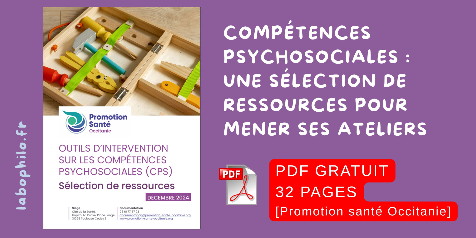 Compétences psychosociales: une sélection de ressources [PDF gratuit de 32 pages - Promotion santé Occitanie]