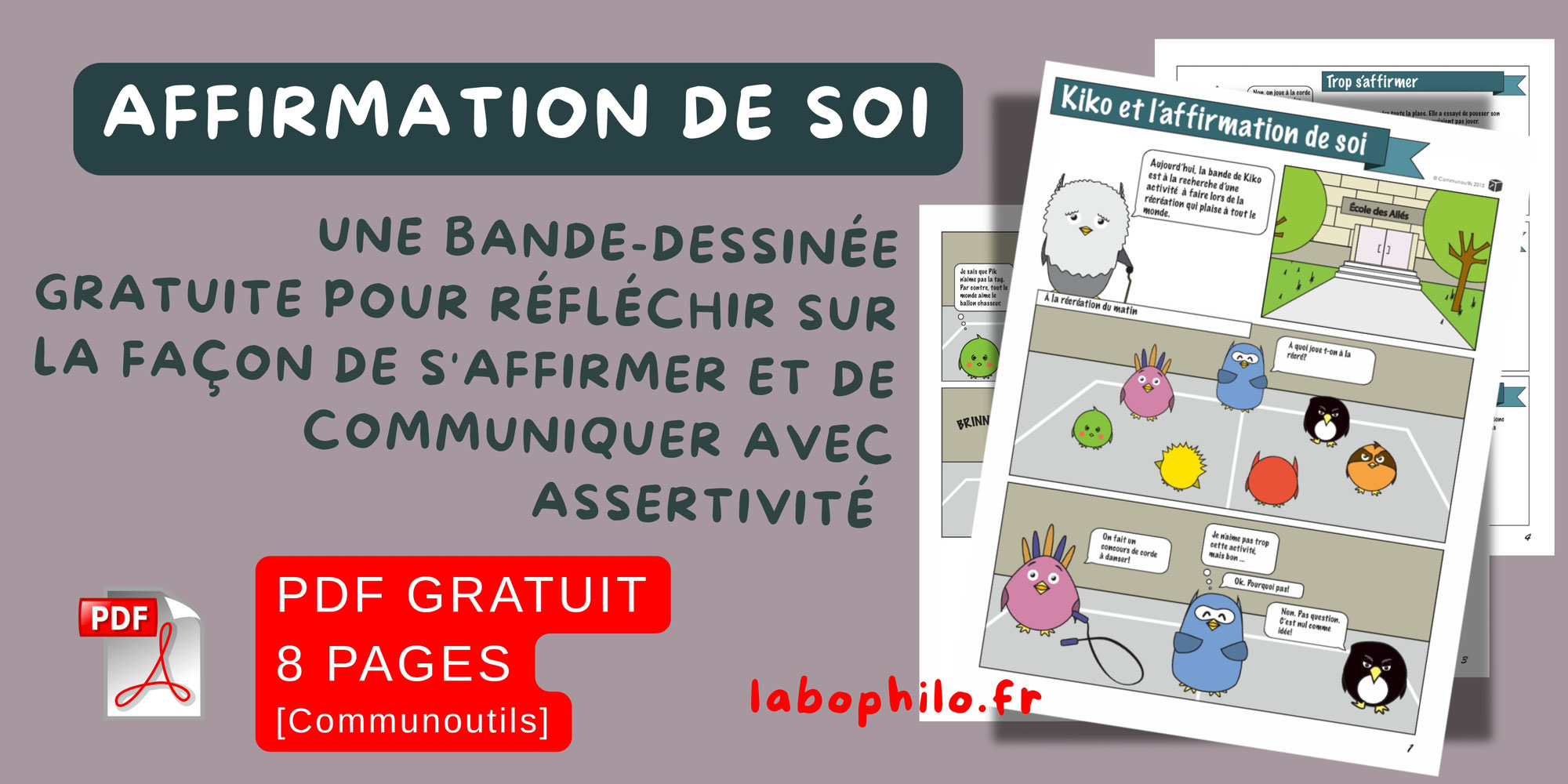 AFFIRMATION DE SOI: une bande-dessinée gratuite pour réfléchir sur la façon de s'affirmer et de communiquer avec assertivité [PDF gratuit - communoutils]