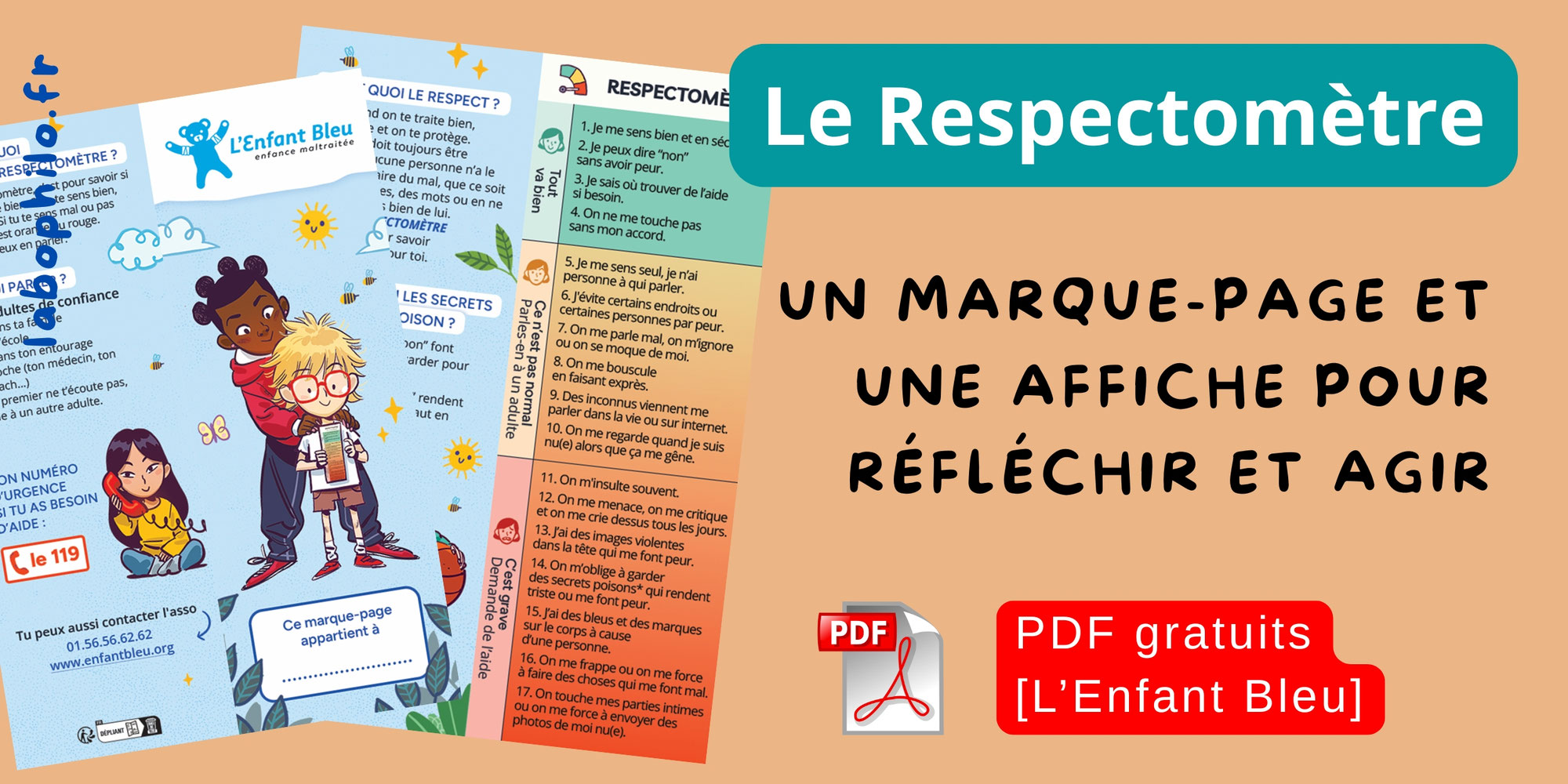 Le Respectomètre: un marque-page et une affiche pour réfléchir et agir sur la protection de l'enfance [PDF gratuits - L'Enfant Bleu]